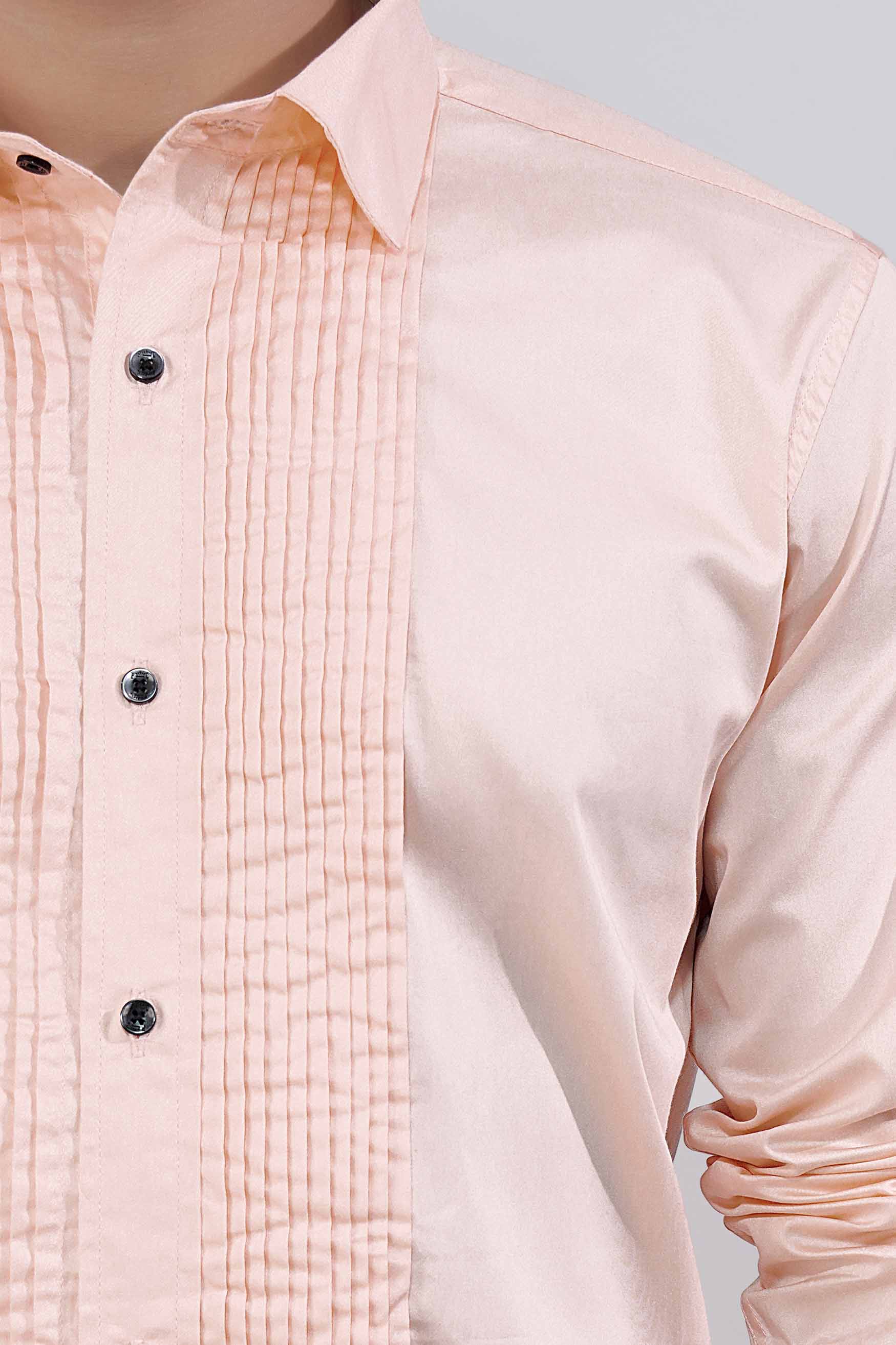 Oyster Pink Subtle Sheen Super Soft Premium Cotton Tuxedo Shirt