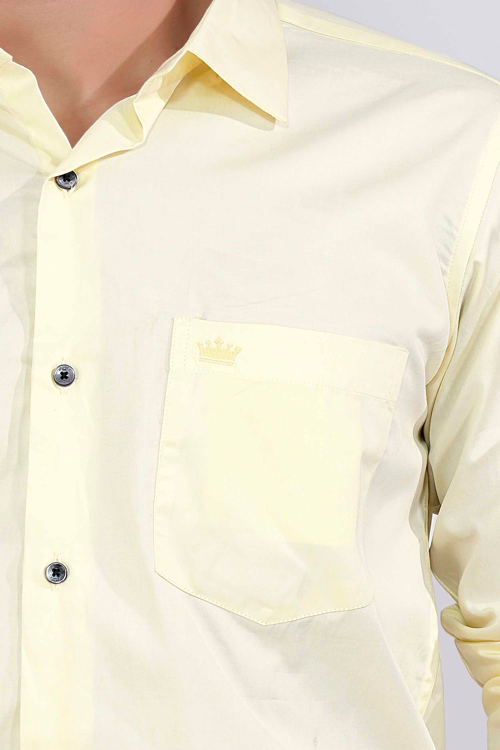 Wheatfield Cream Subtle Sheen Super Soft Premium Cotton Shirt
