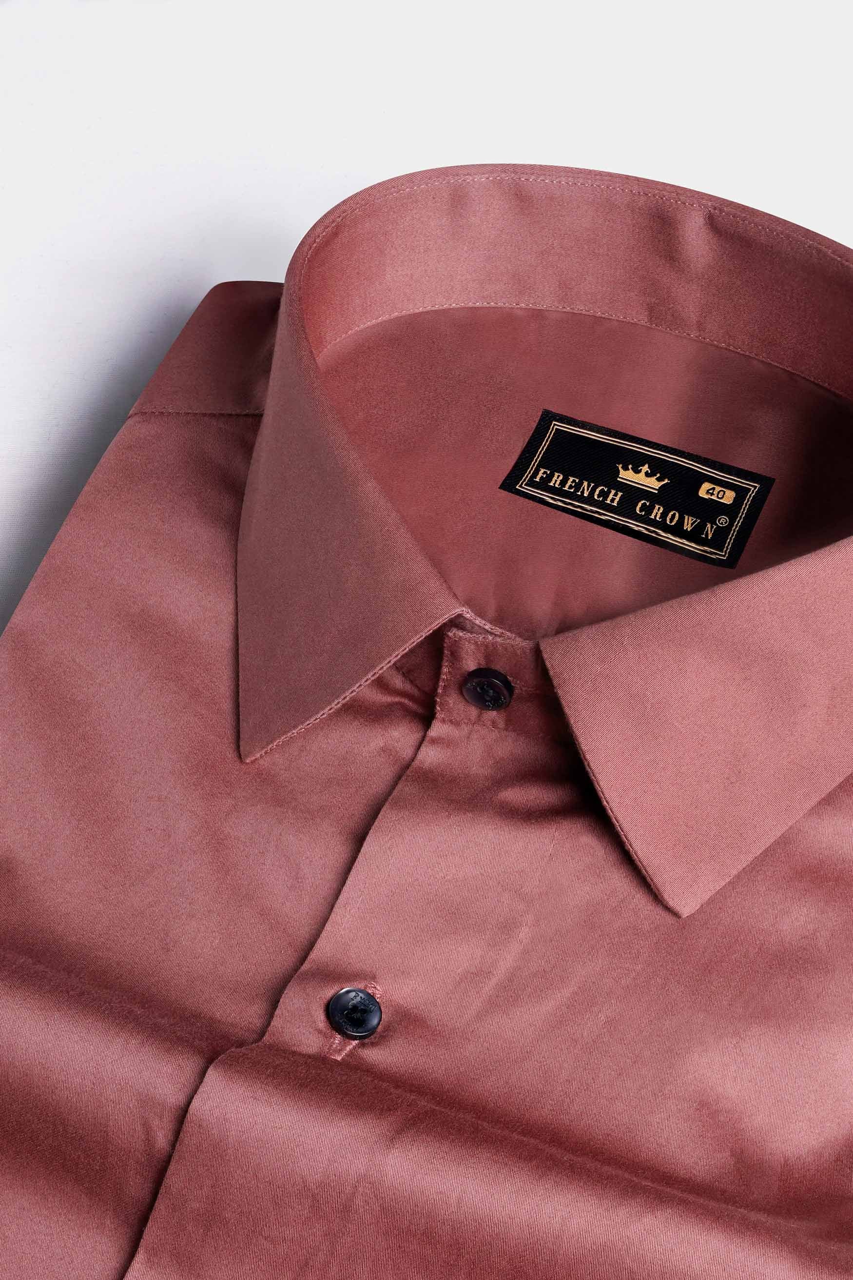 Coral Pink Subtle Sheen Super Soft Premium Cotton Shirt