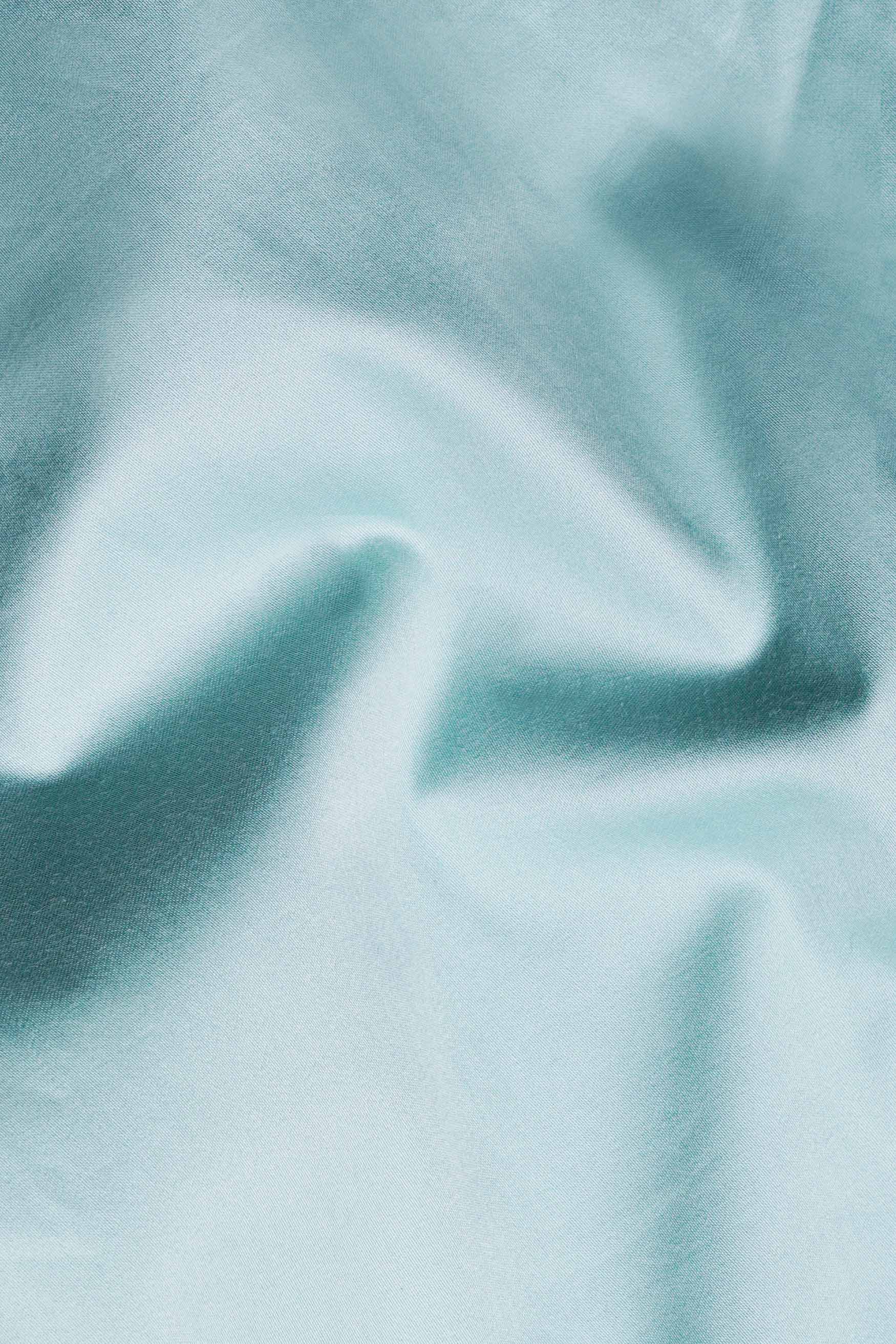 Neptune Blue Subtle Sheen Super Soft Premium Cotton Tuxedo Shirt