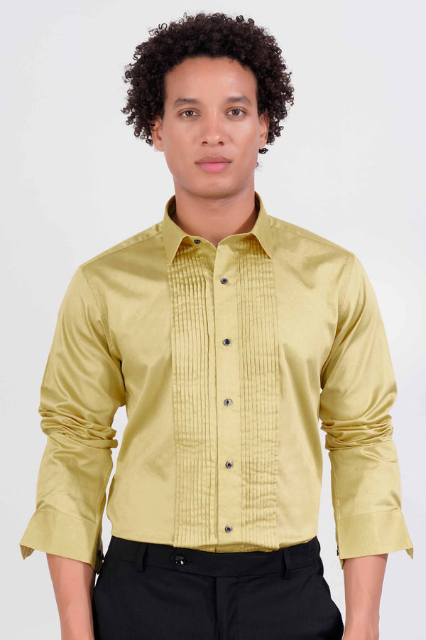 Fawn Brown Subtle Sheen Super Soft Premium Cotton Tuxedo Shirt