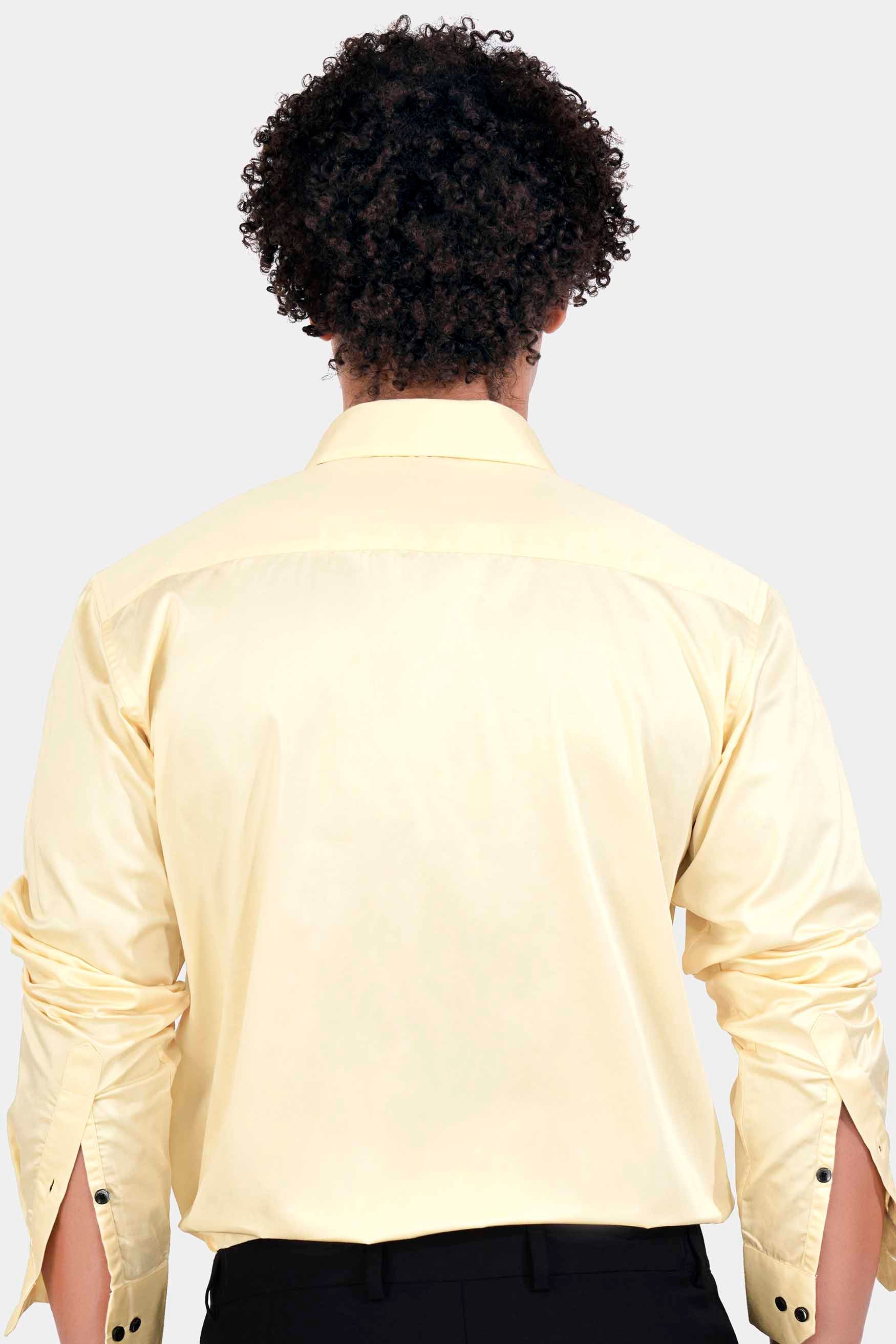 Maize Beige Subtle Sheen Super Soft Premium Cotton Shirt