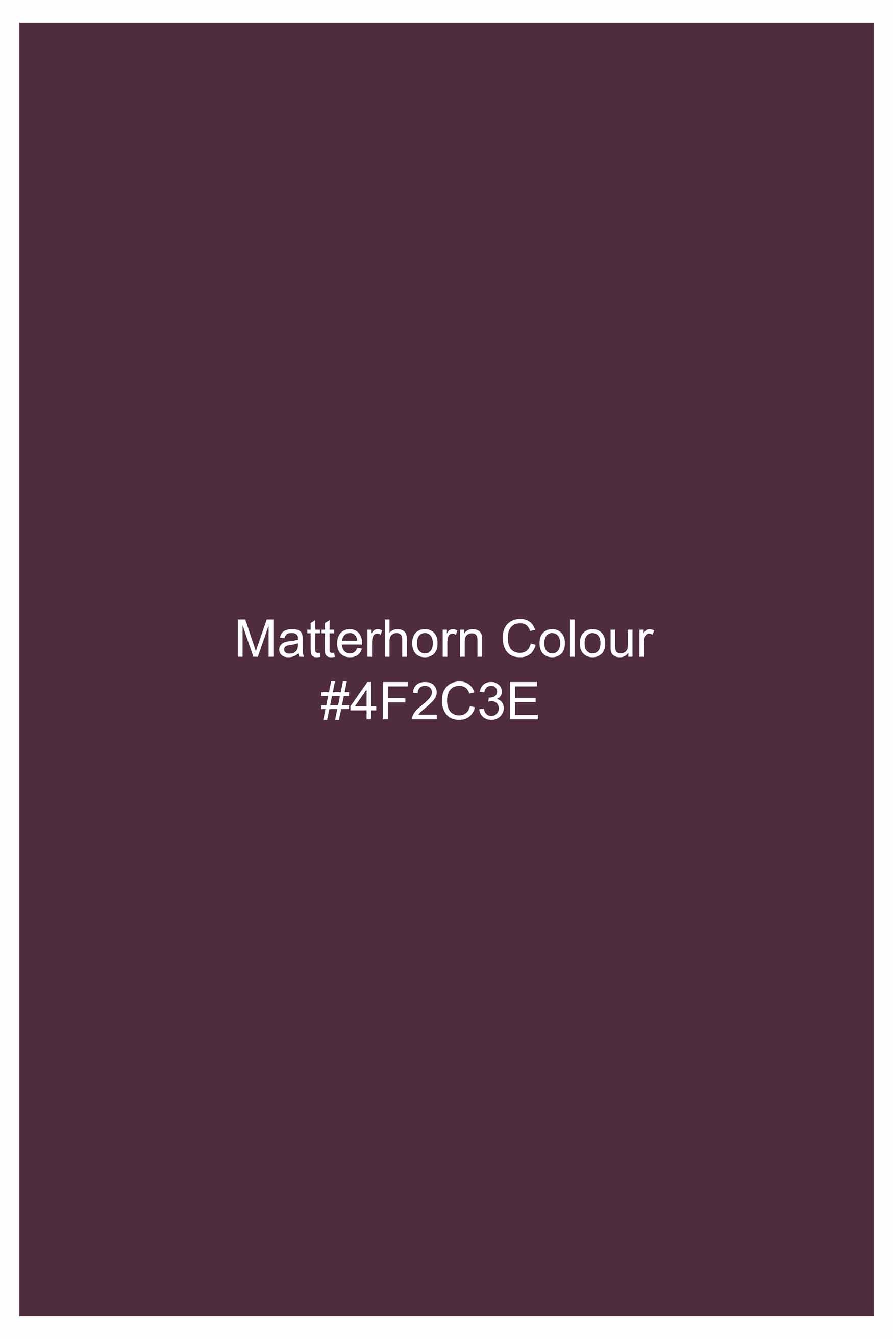 Matterhorn Maroon Subtle Sheen Super Soft Premium Cotton Mandarin Shirt