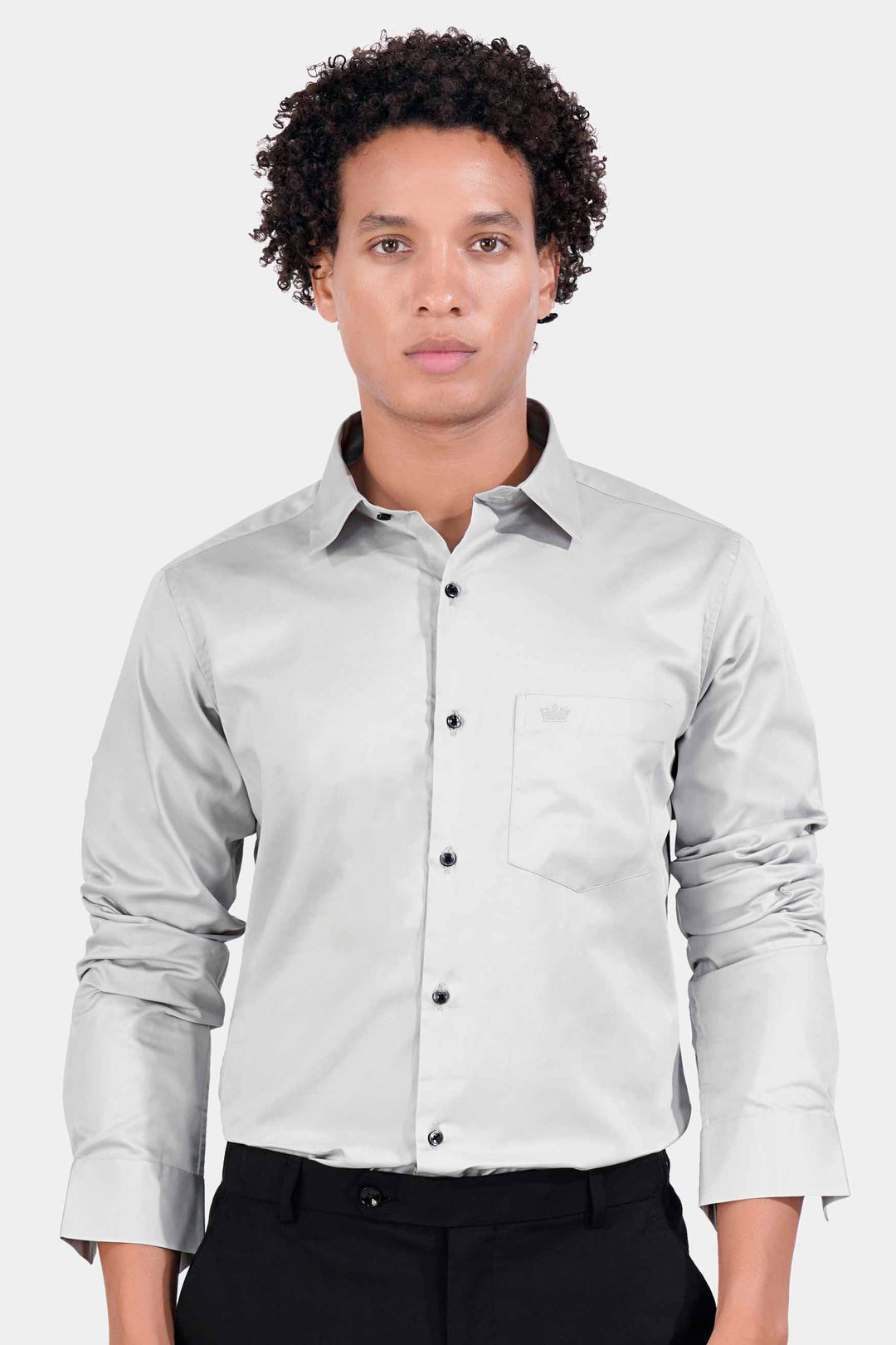 GAINSBORO GRAY SUBTLE SHEEN SUPER SOFT PREMIUM COTTON SHIRT