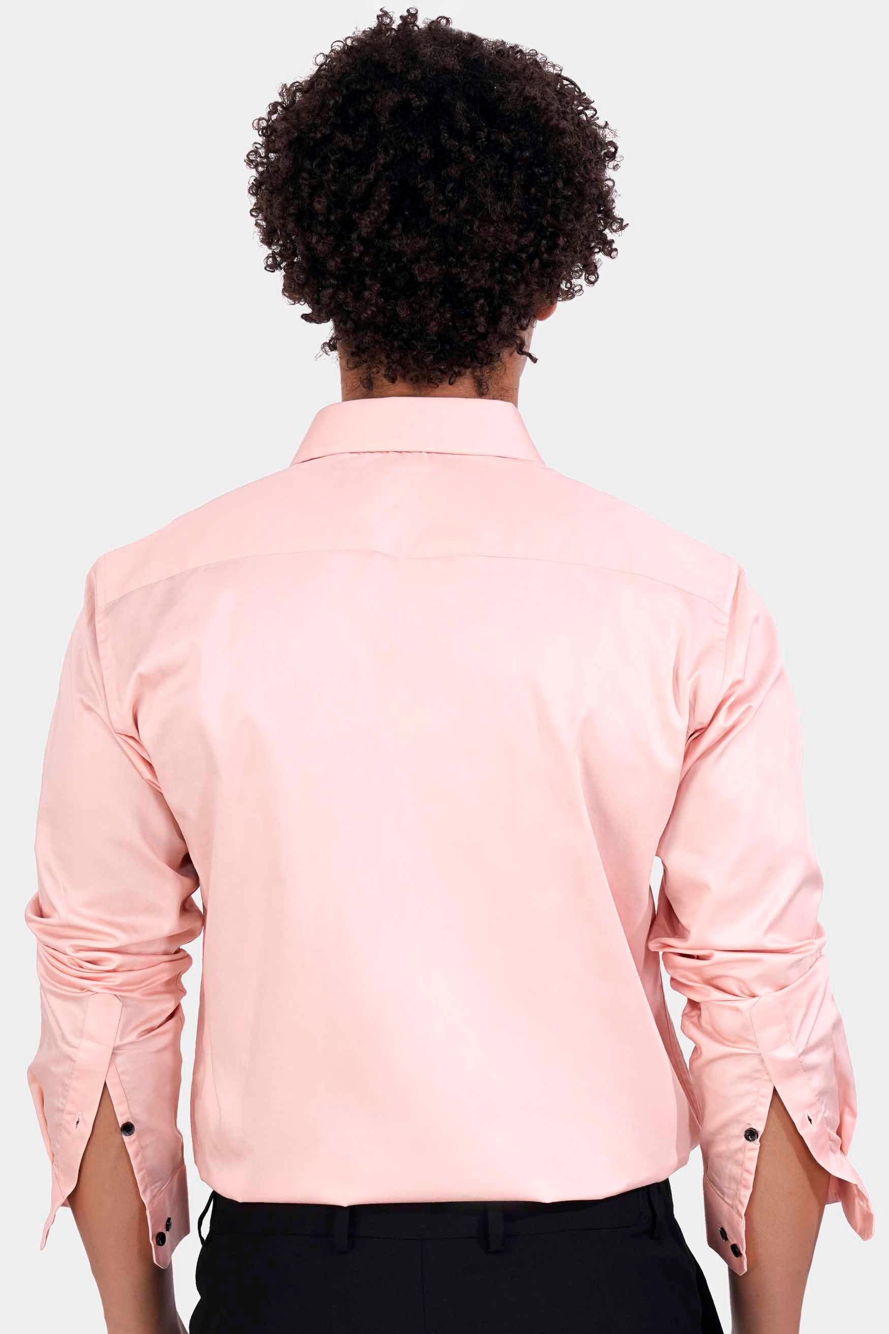Crepe Peach Subtle Sheen Super Soft Premium Cotton Shirt
