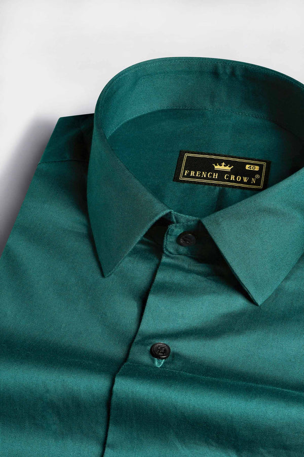 Teal Green Subtle Sheen Super Soft Premium Cotton Shirt