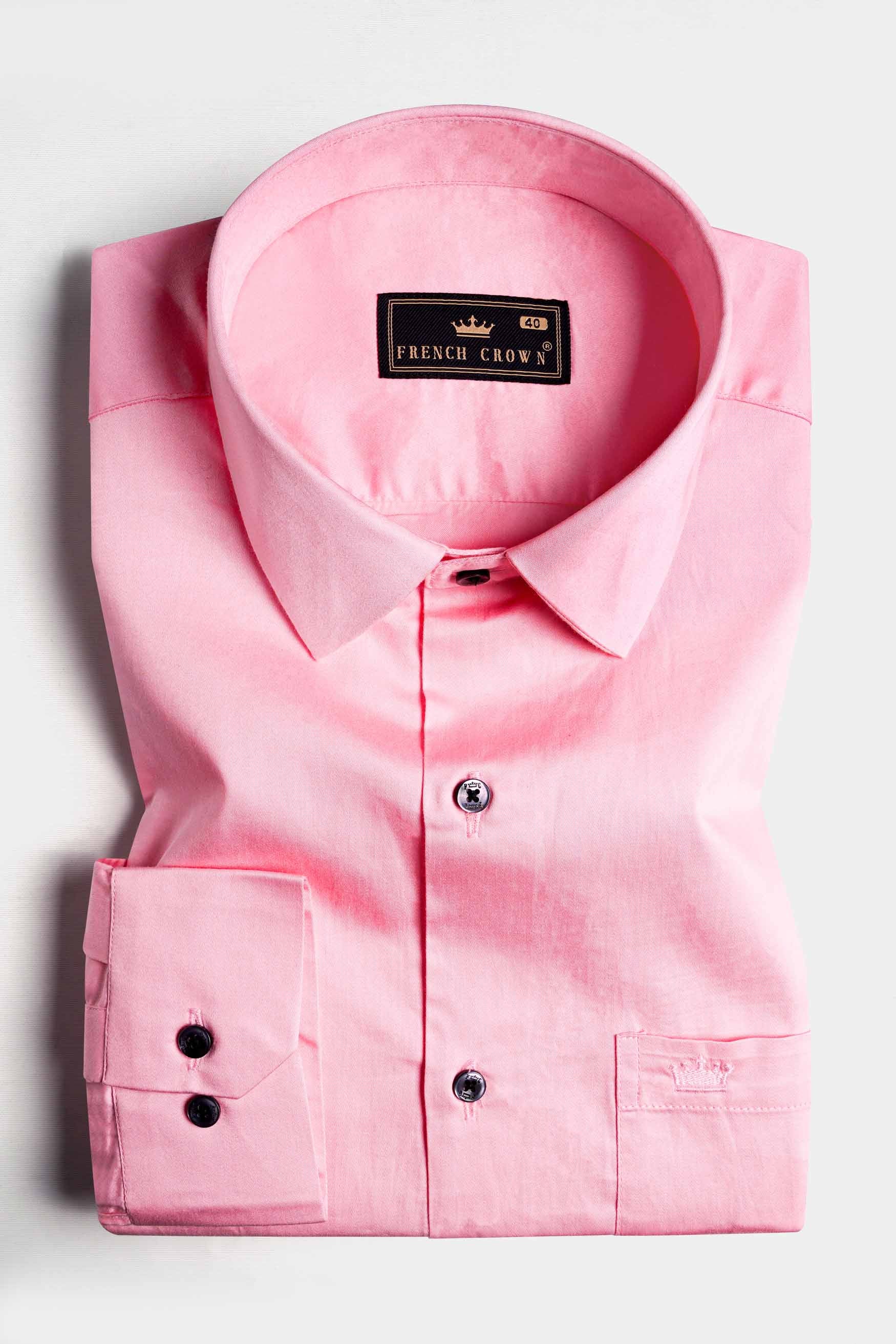 Taffy Pink Subtle Sheen Super Soft Premium Cotton Shirt