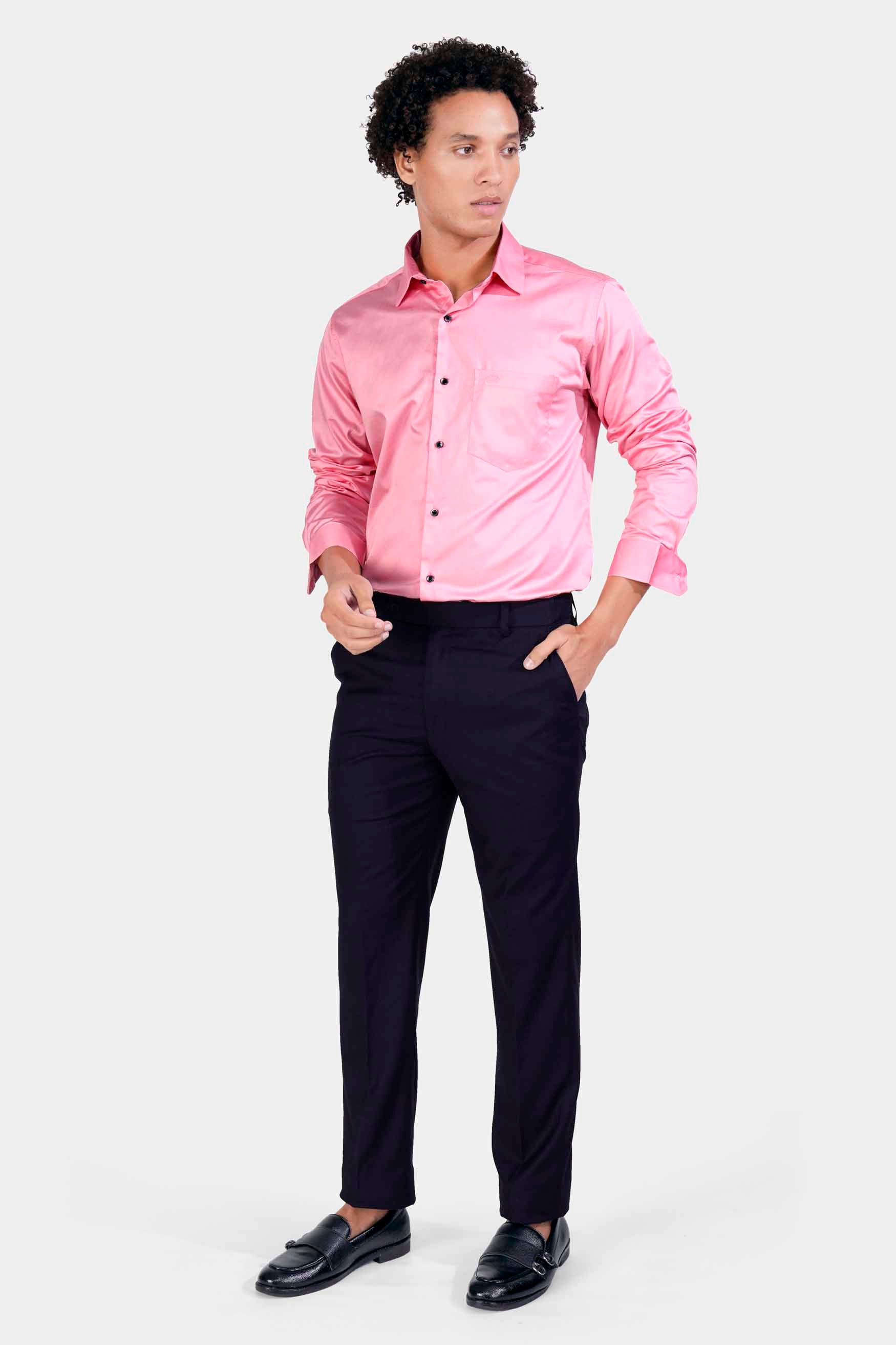 Taffy Pink Subtle Sheen Super Soft Premium Cotton Shirt