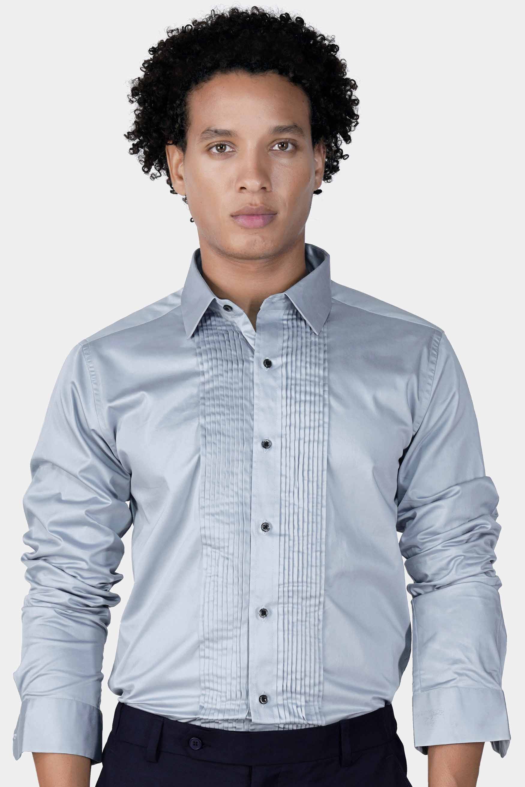 Light blue clearance tuxedo shirt