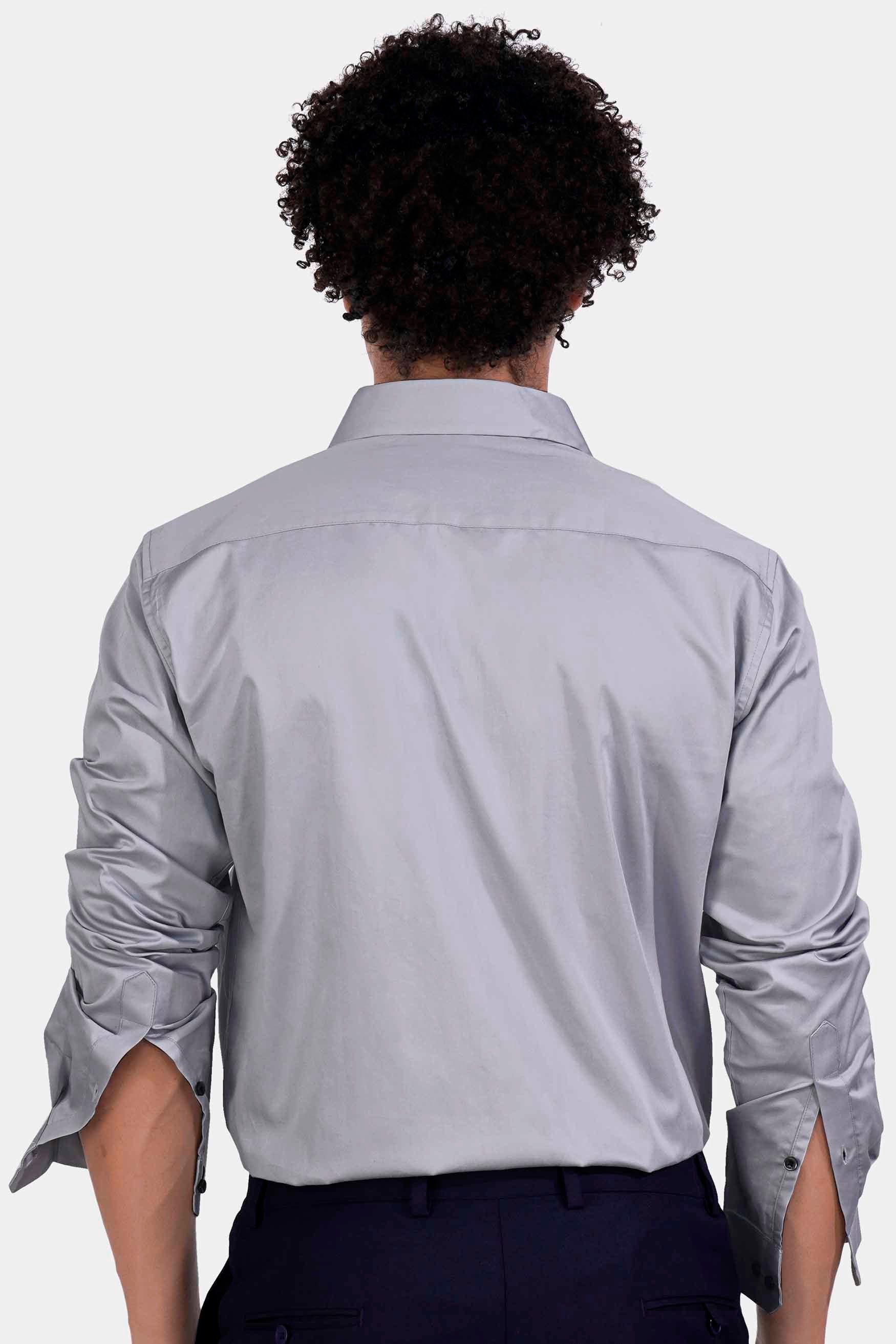 Storm Gray Subtle Sheen Super Soft Premium Cotton Shirt