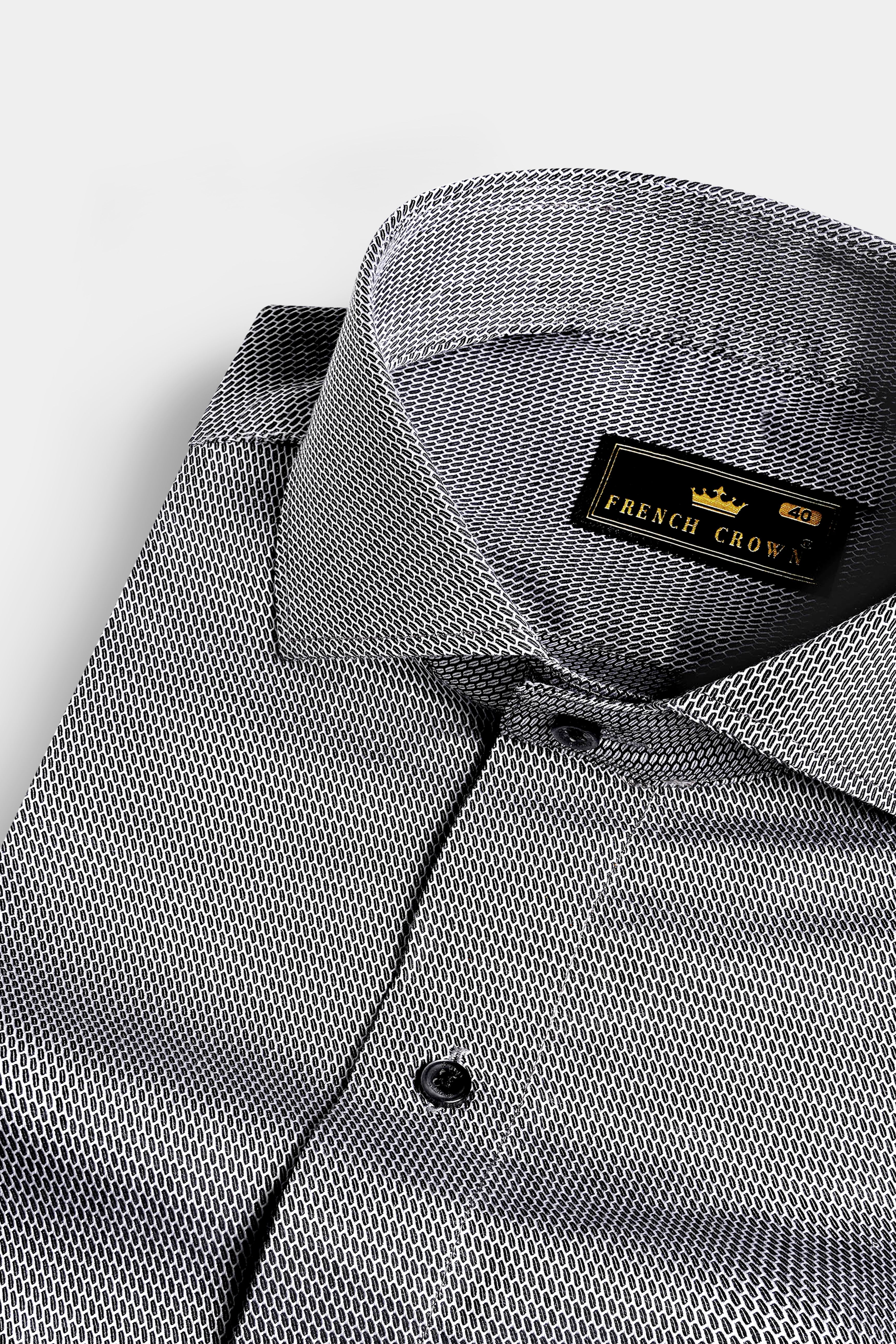 Oslo Gray Dobby Textured Premium Giza Cotton Shirt