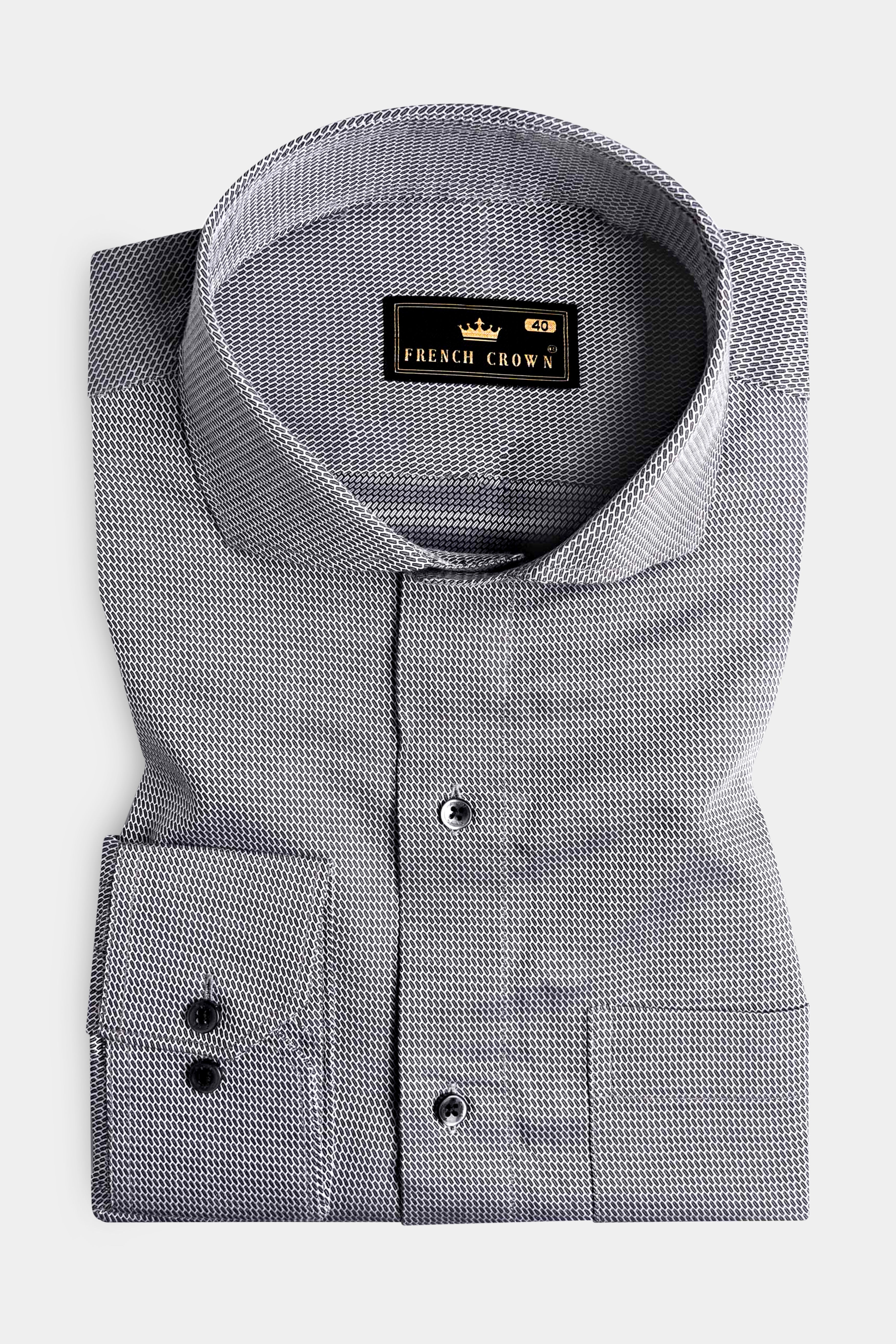 Oslo Gray Dobby Textured Premium Giza Cotton Shirt