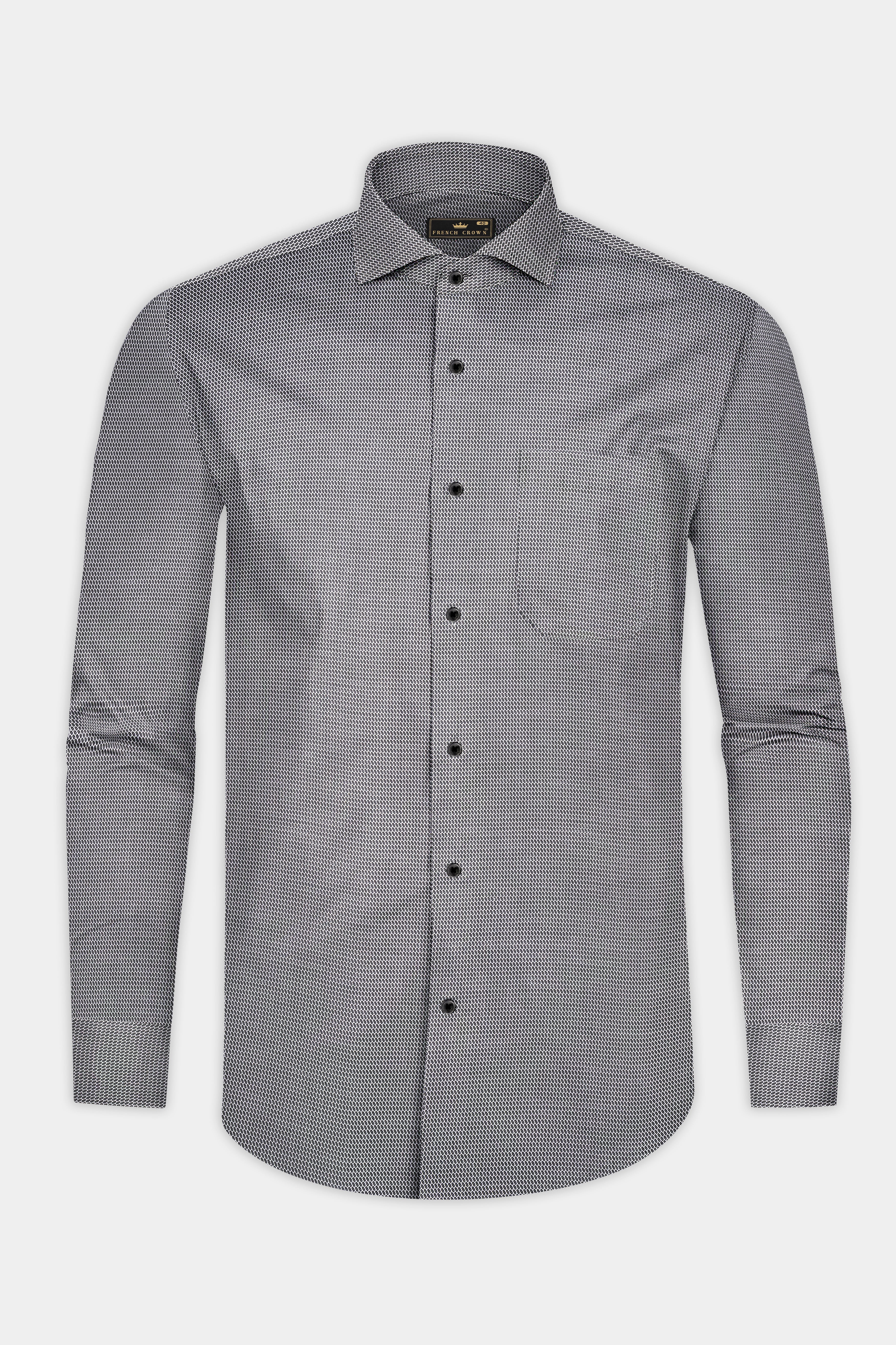 Oslo Gray Dobby Textured Premium Giza Cotton Shirt