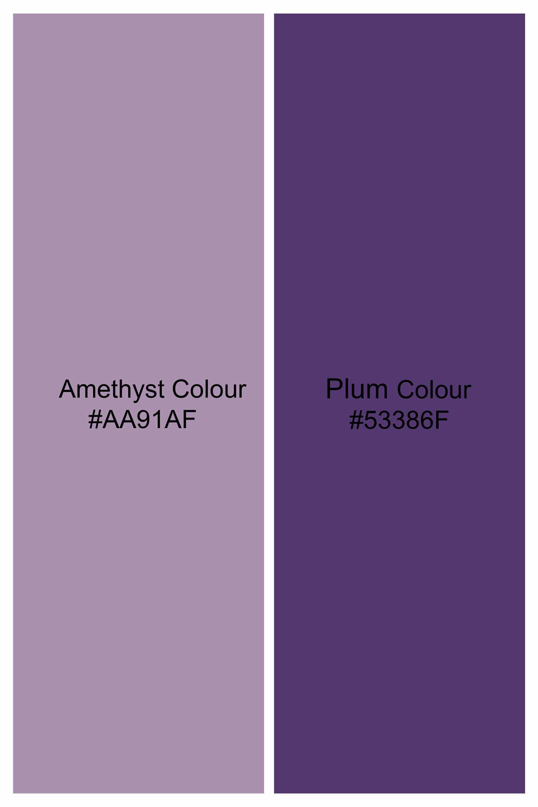 Amethyst Lavender and Plum Purple Jacquard Textured Premium Giza Cotton Shirt