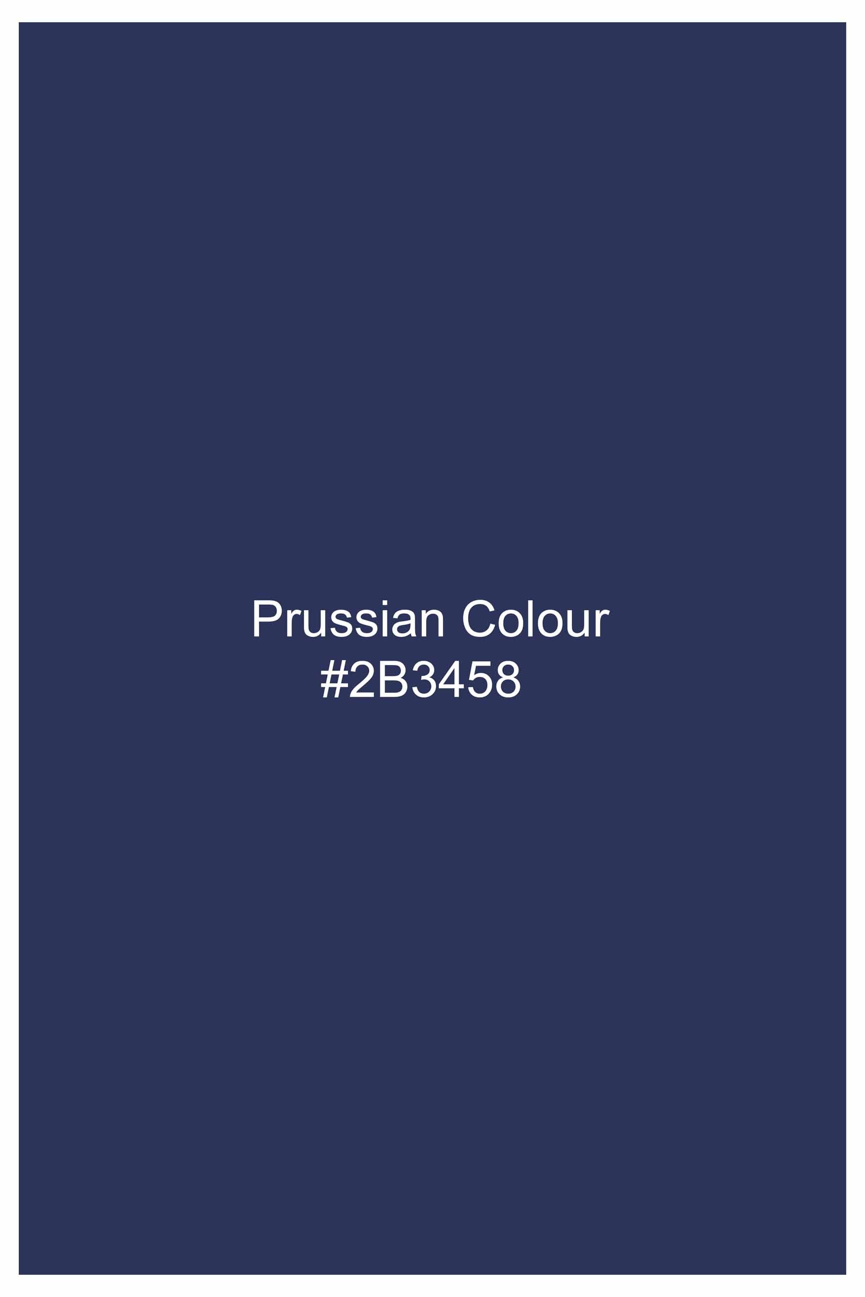 Prussian Blue Subtle Printed Super Soft Premium Cotton Shirt