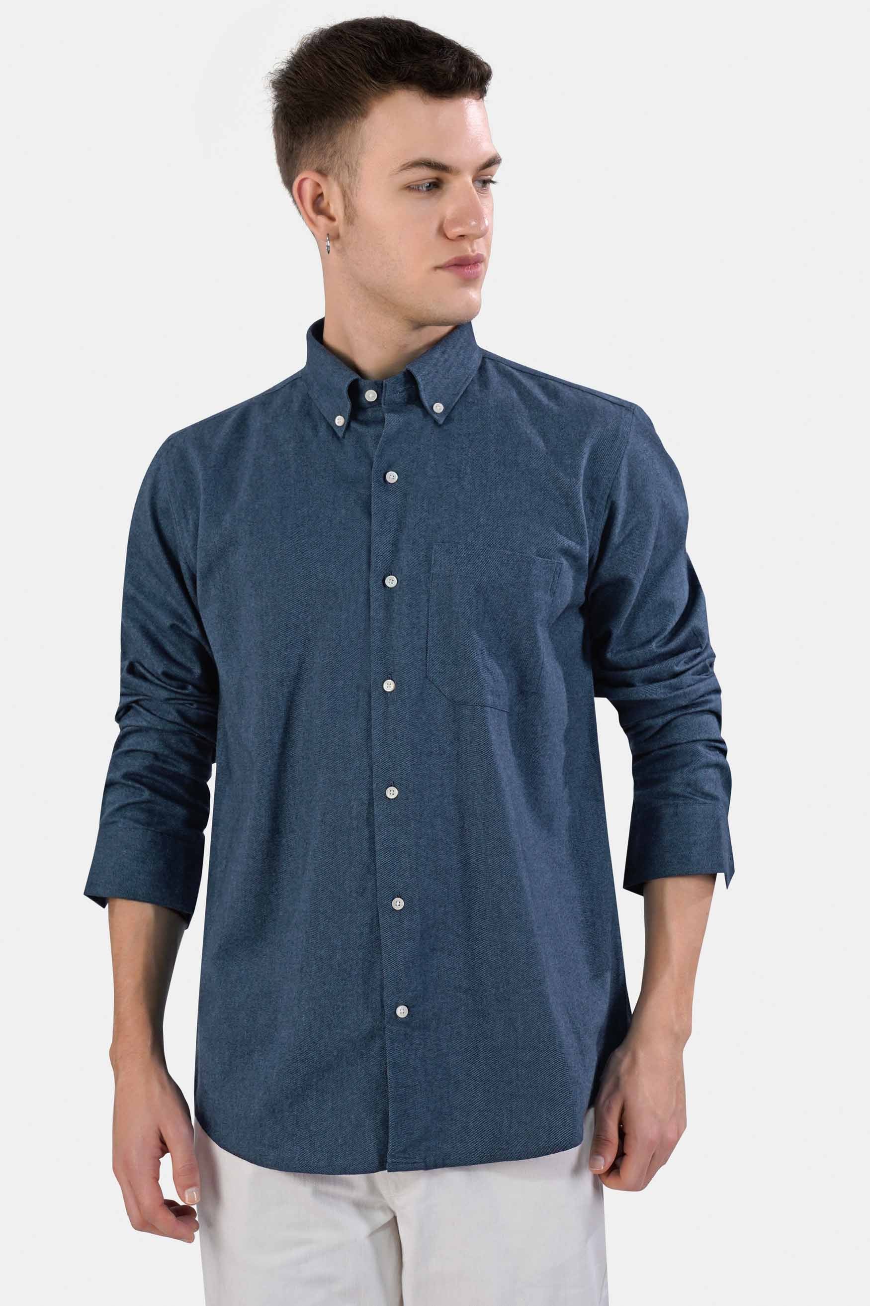 Spruce Blue Flannel Button Down Shirt