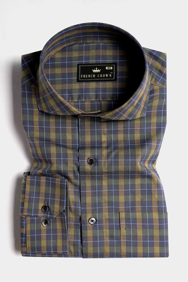 Scarpa Flow Gray and Drab Brown Checkered Herringbone Shirt