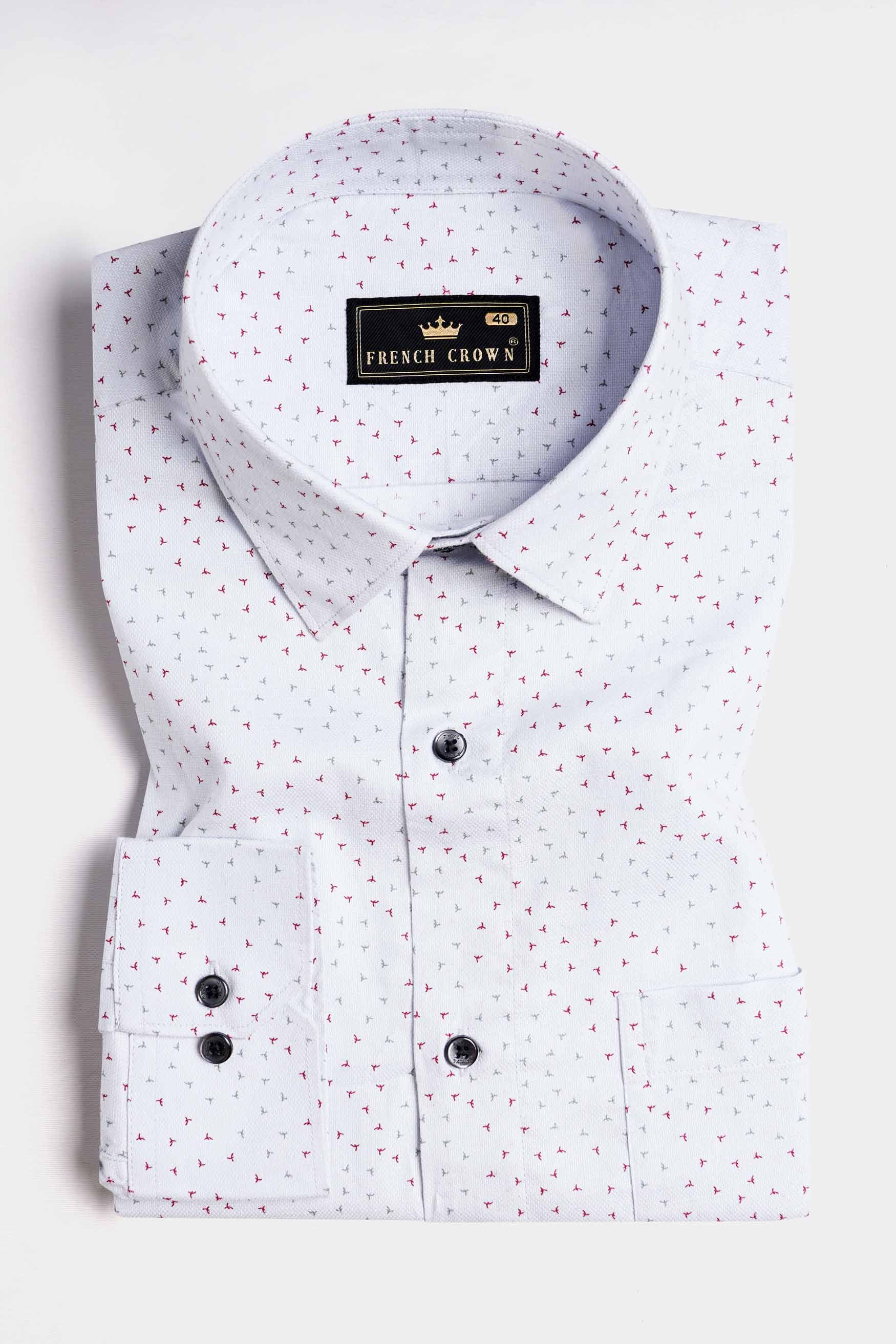 Off White Dobby Textured Premium Giza Cotton Shirt
