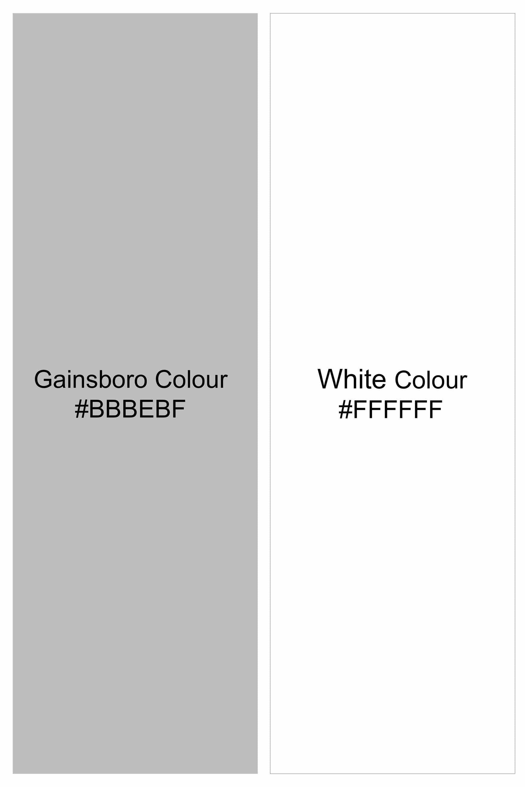 Gainsboro Gray Striped with White Cuffs and Collar Premium Cotton Shirt