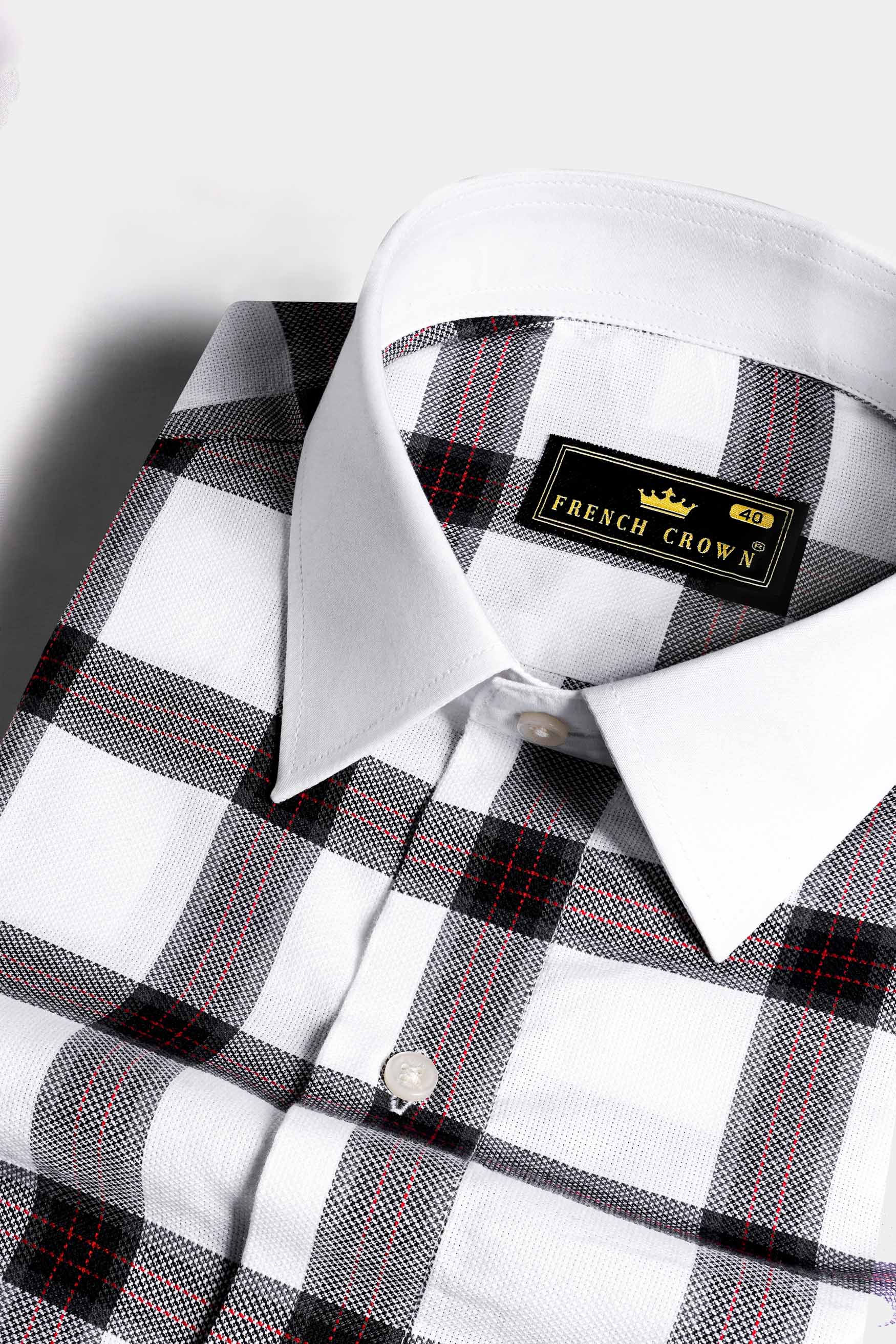 Black and white plaid dress shirt online