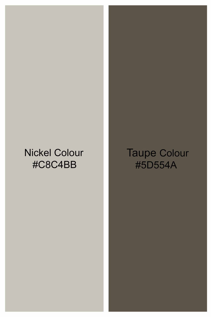 Nickel Gray and Taupe Brown Super Soft Premium Cotton Shirt