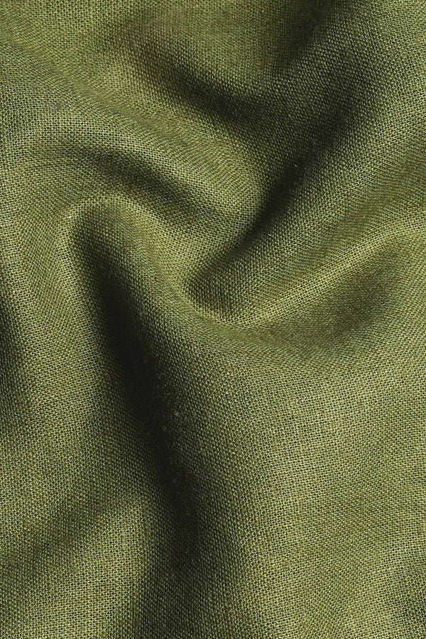 Olive Green Luxurious Linen Shirt