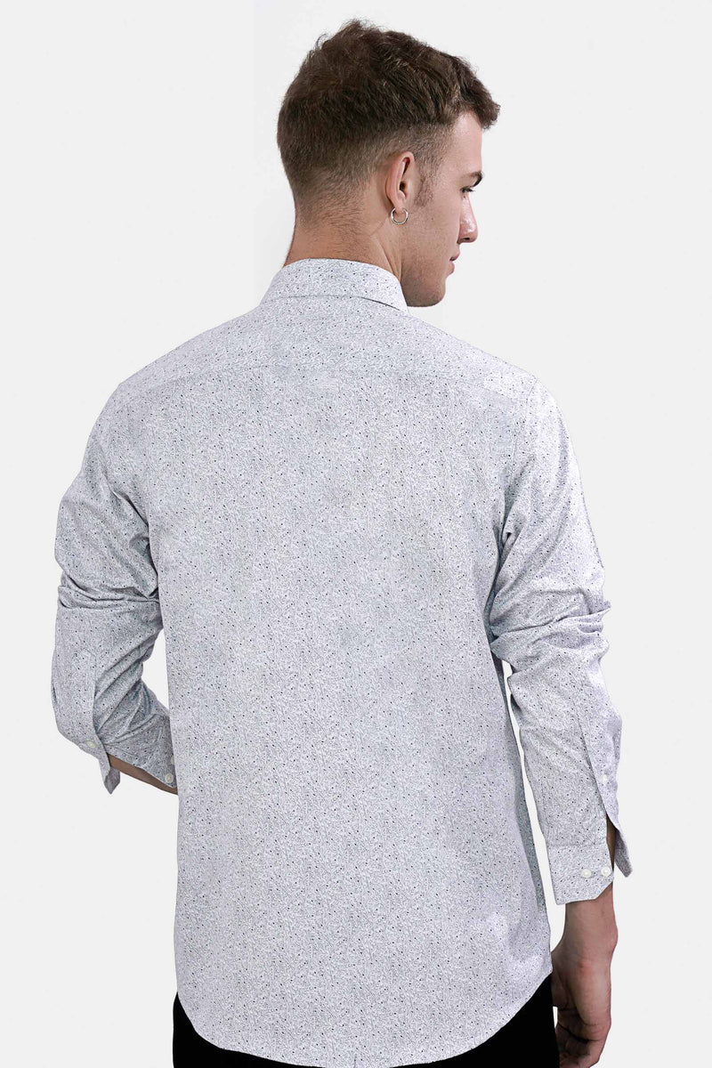 Casper Blue Printed Royal Oxford Shirt