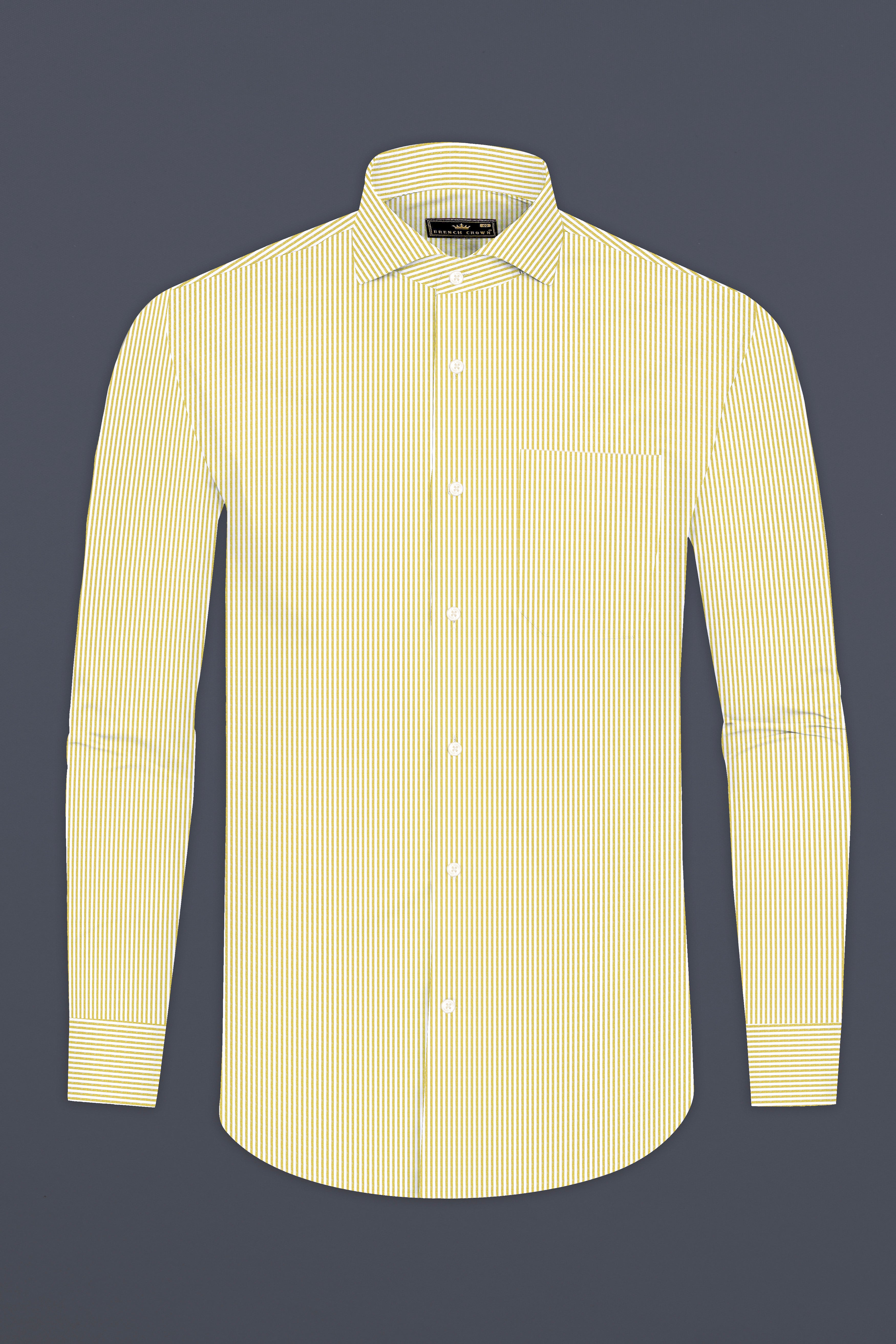 Desert Brown and White PinStriped Premium Cotton Shirt