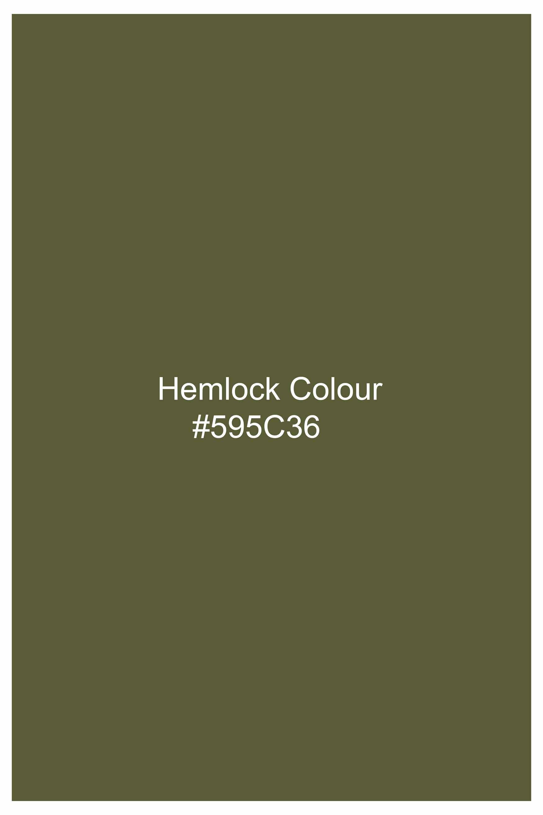Hemlock Green Striped Dobby Textured Premium Giza Cotton Shirt