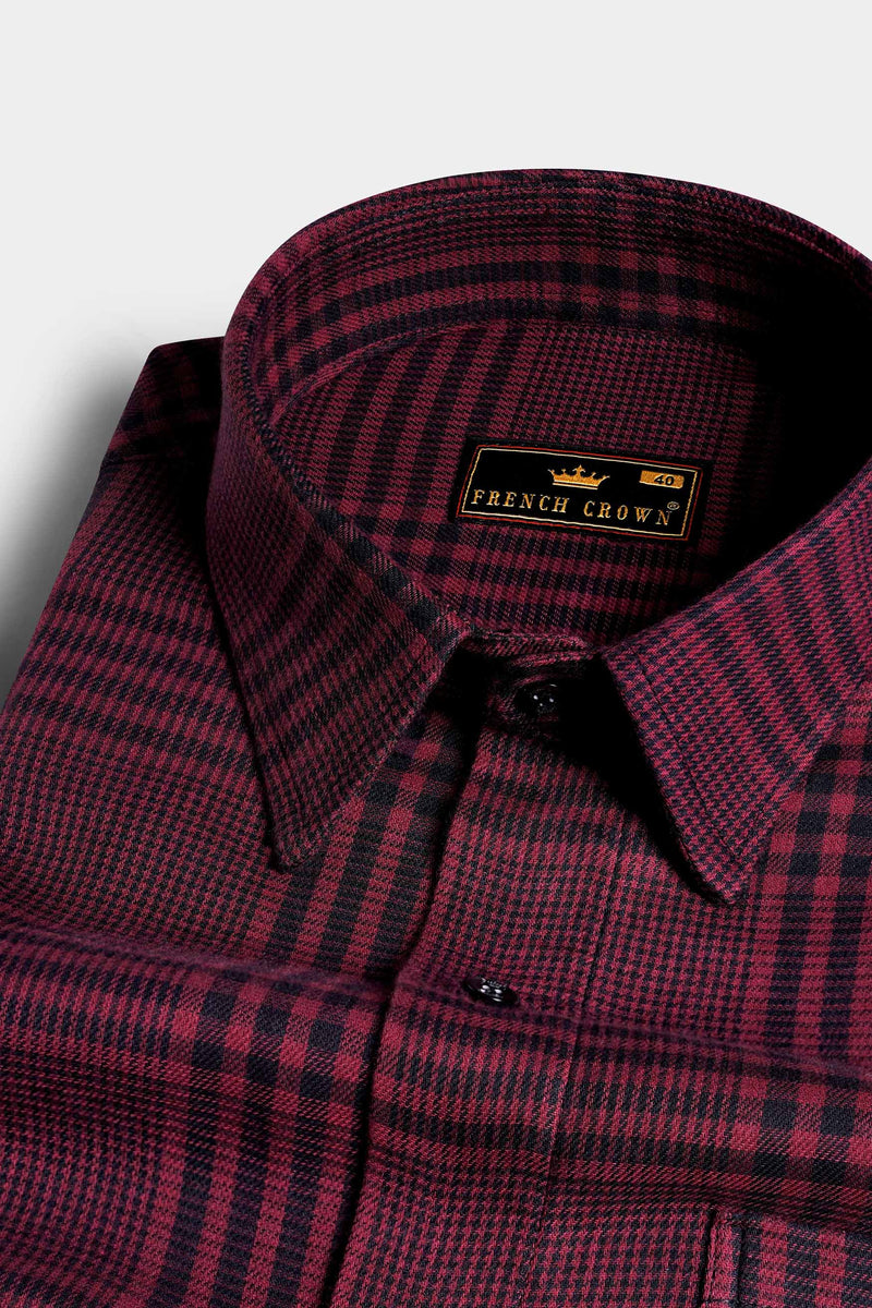 Camelot Pink and Onyx Black Checkered Houndstooth Shirt