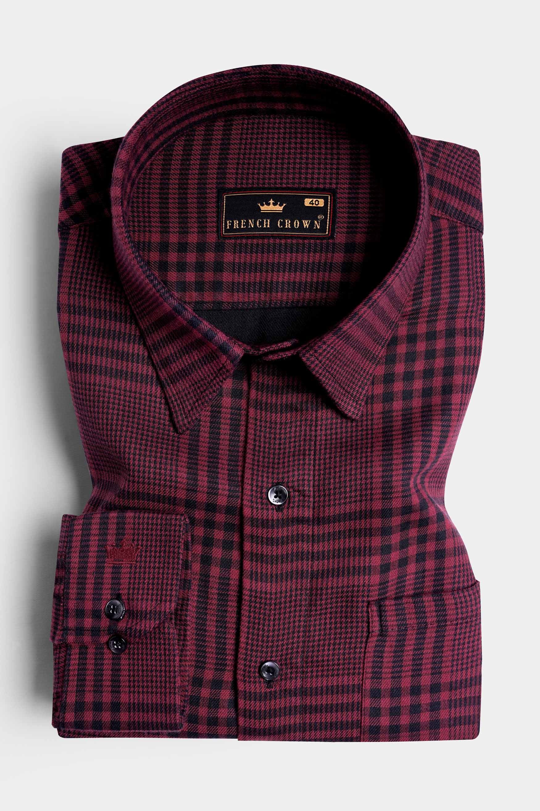 Camelot Pink and Onyx Black Checkered Houndstooth Shirt