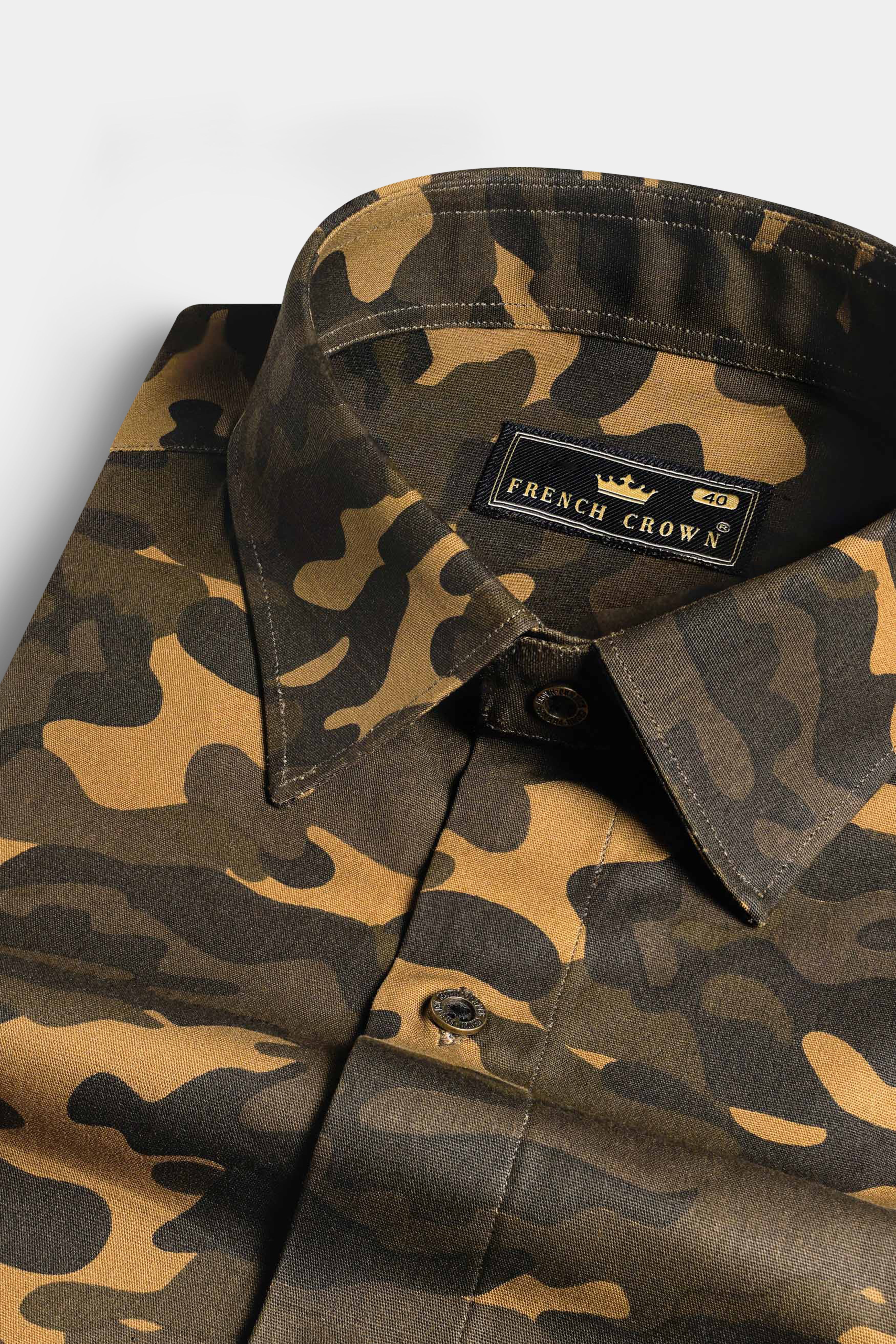 Alpine and Noir Brown Camouflage Royal Oxford Shirt