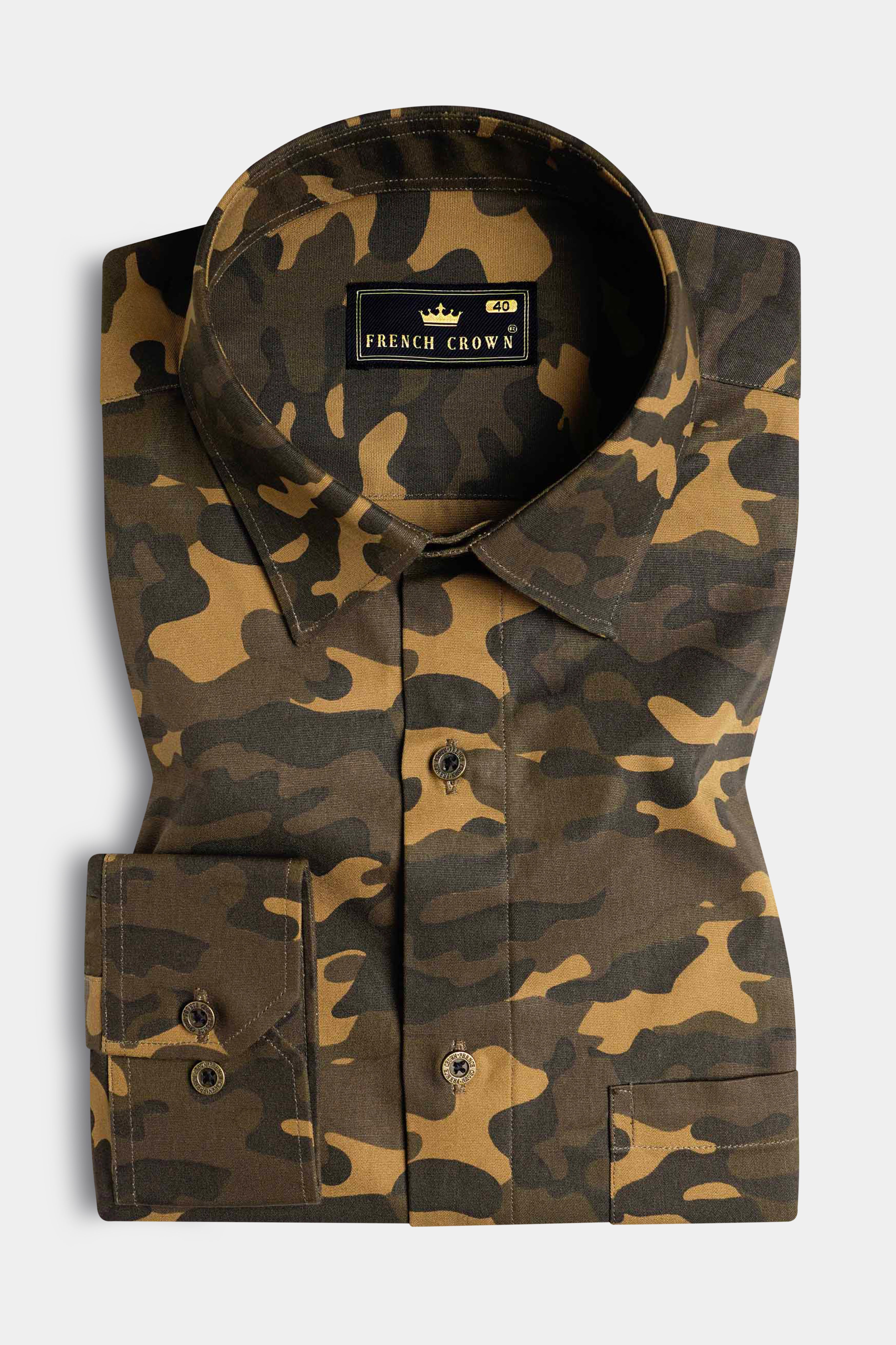 Alpine and Noir Brown Camouflage Royal Oxford Shirt