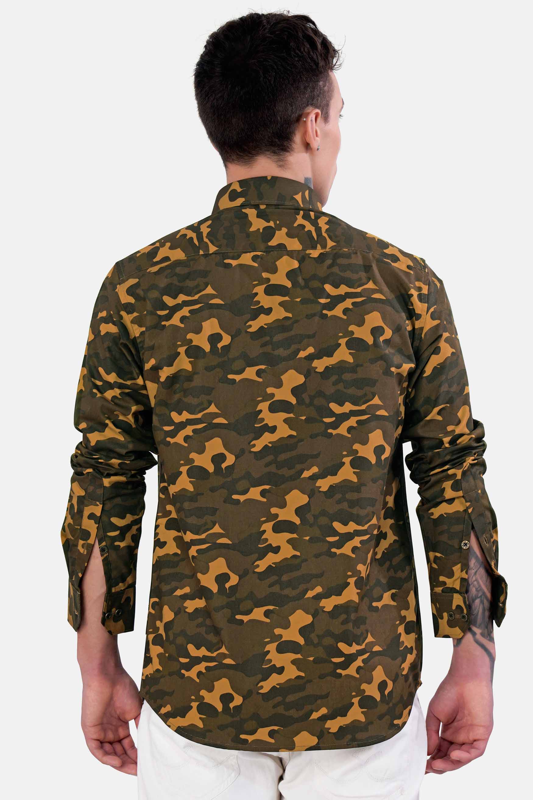 Alpine and Noir Brown Camouflage Royal Oxford Shirt