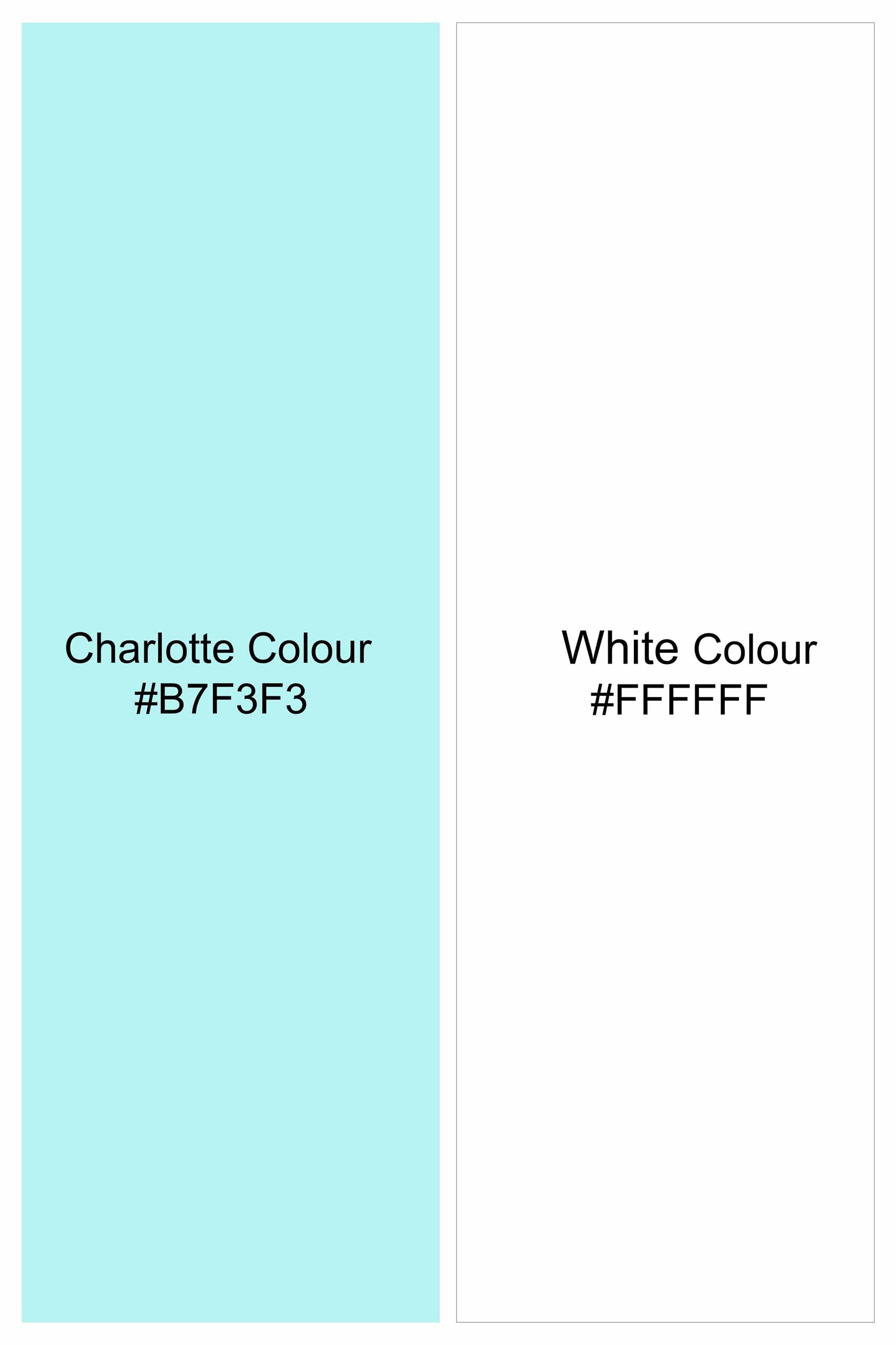 Charlotte Blue and White Printed Subtle Sheen Super Soft Premium Cotton Shirt