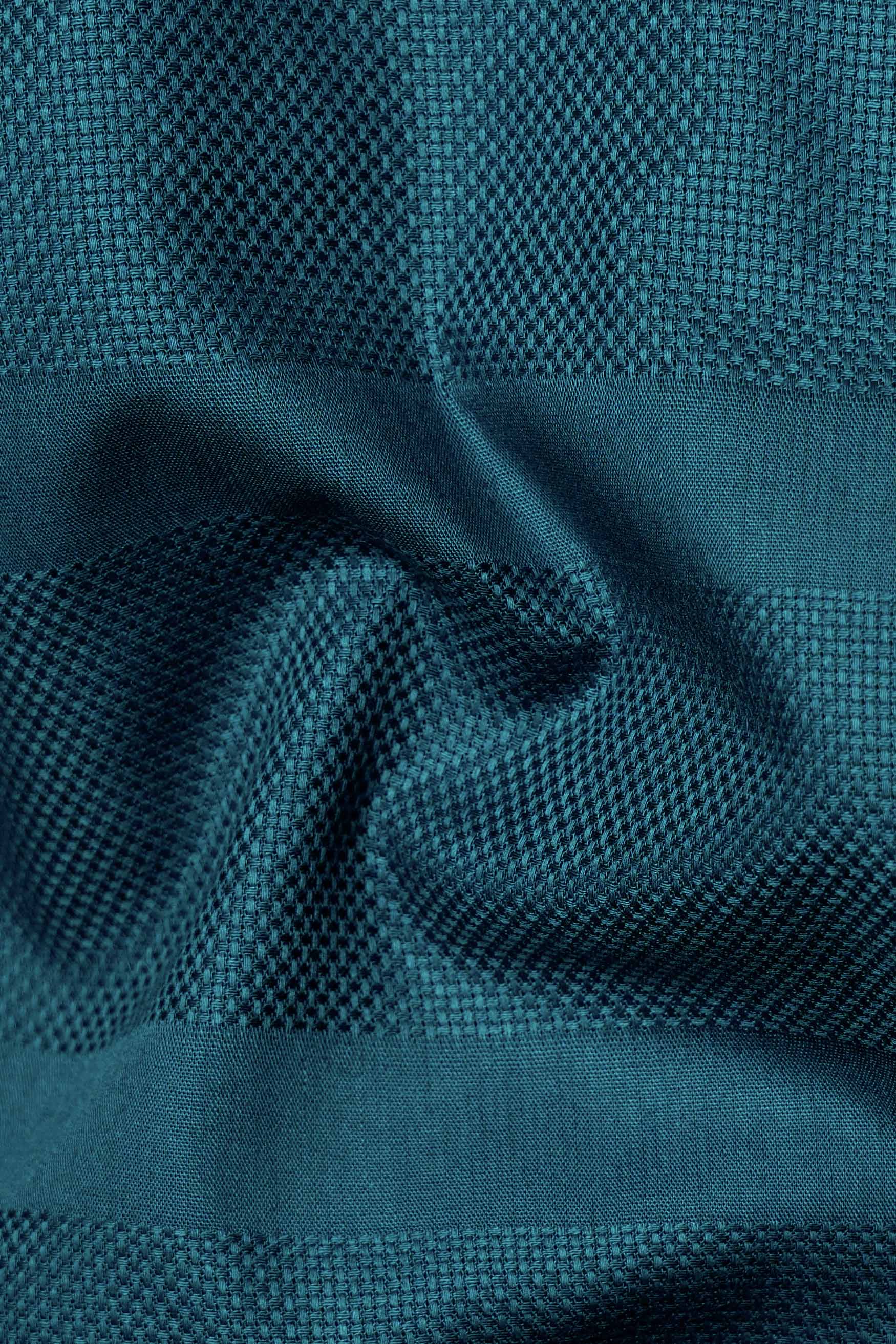 Surfie Green Dobby Textured Premium Giza Cotton Shirt
