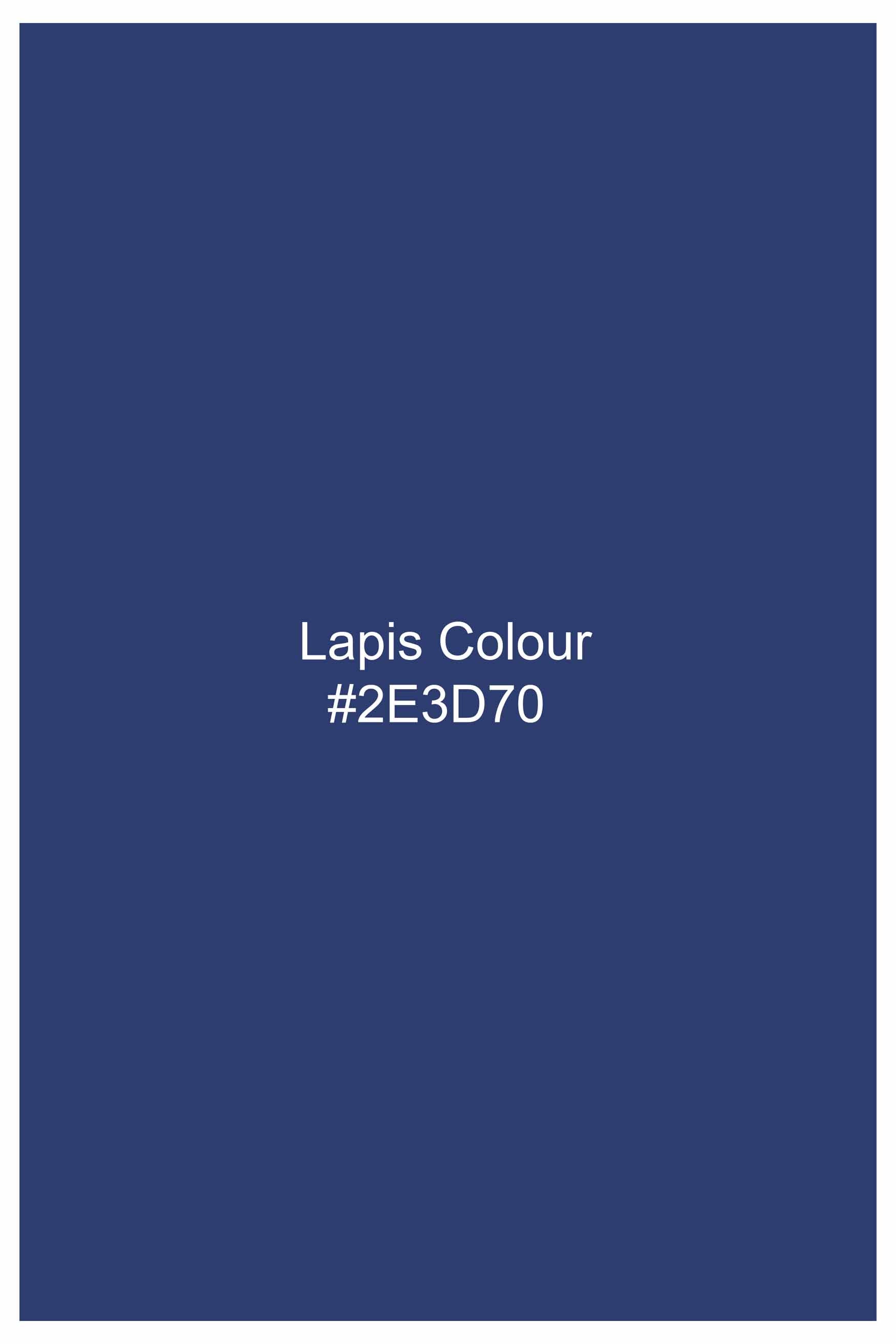 Lapis Blue Jacquard Textured Premium Giza Cotton Shirt