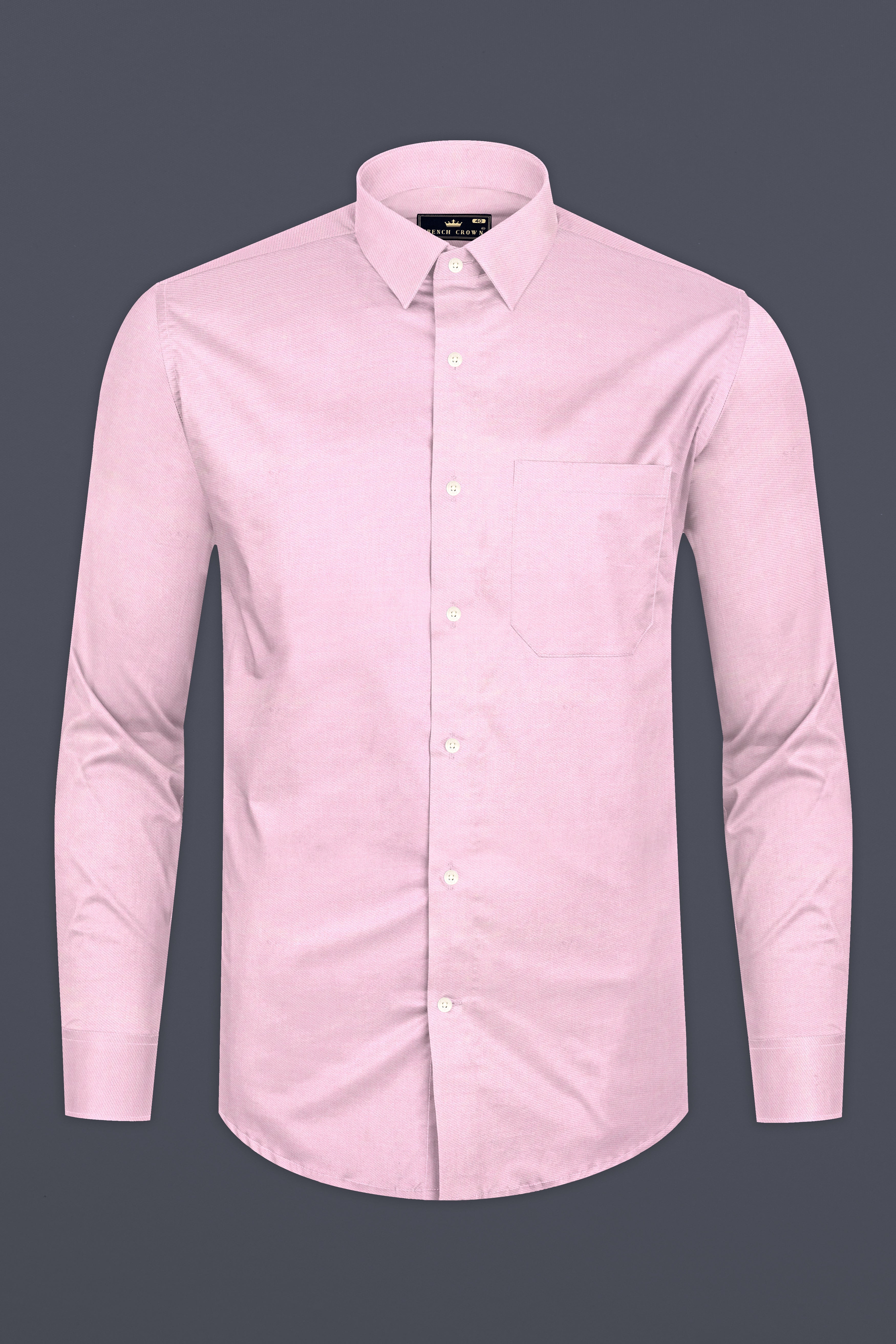 Pastel Pink Twill Premium Cotton Shirt