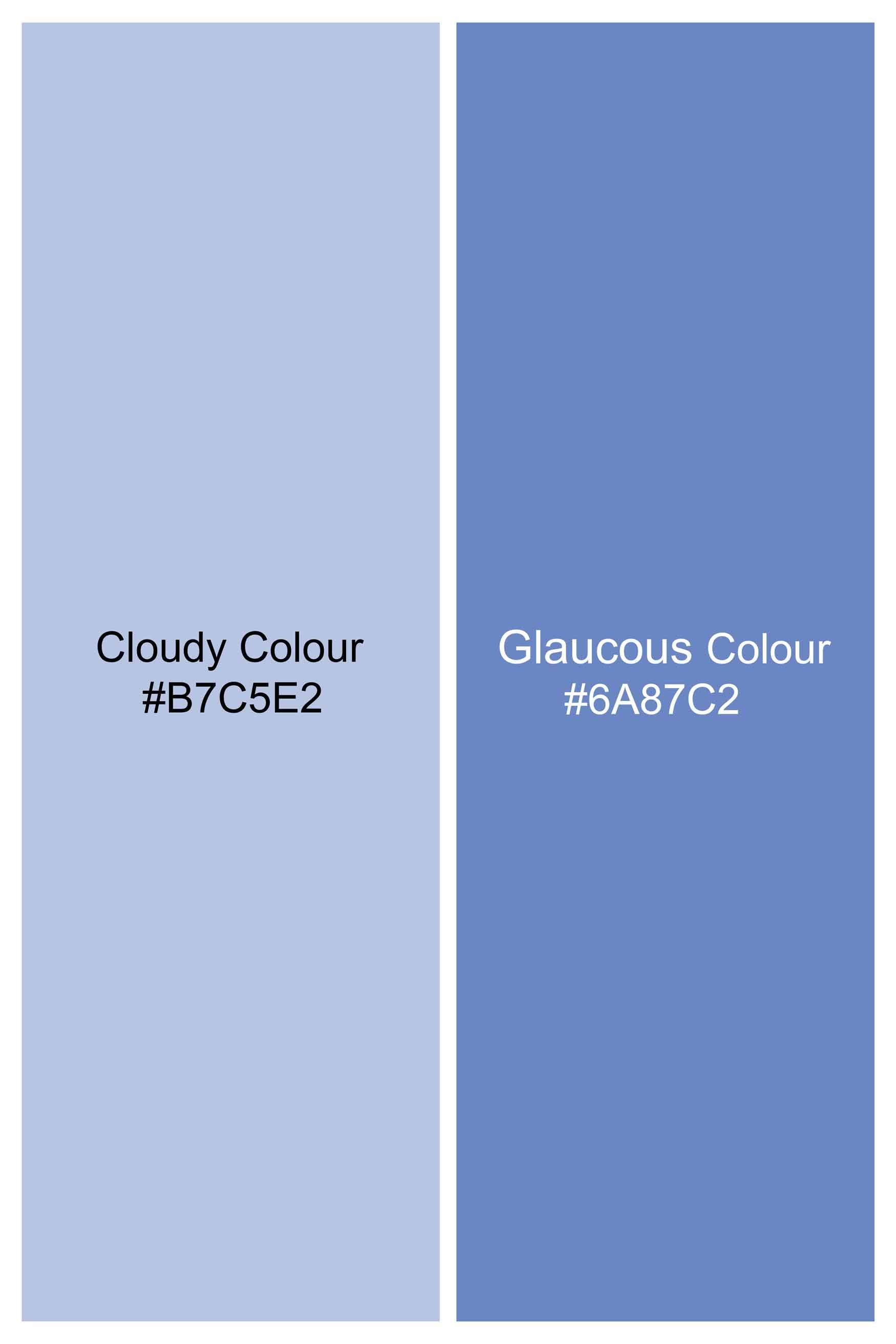 Cloudy Blue and Glaucous Blue Premium Cotton Shirt