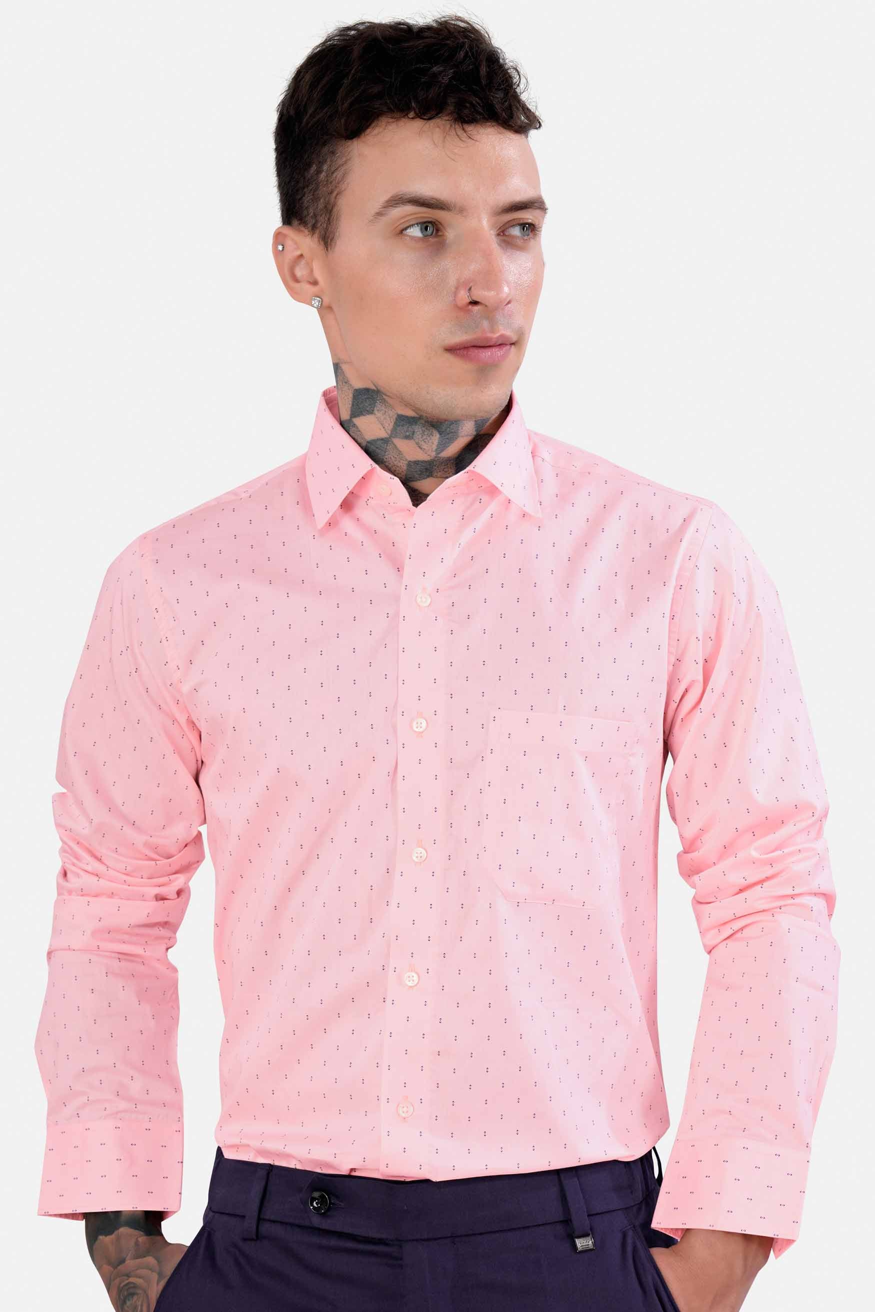 Thistle Pink Printed Twill Premium Cotton Shirt
