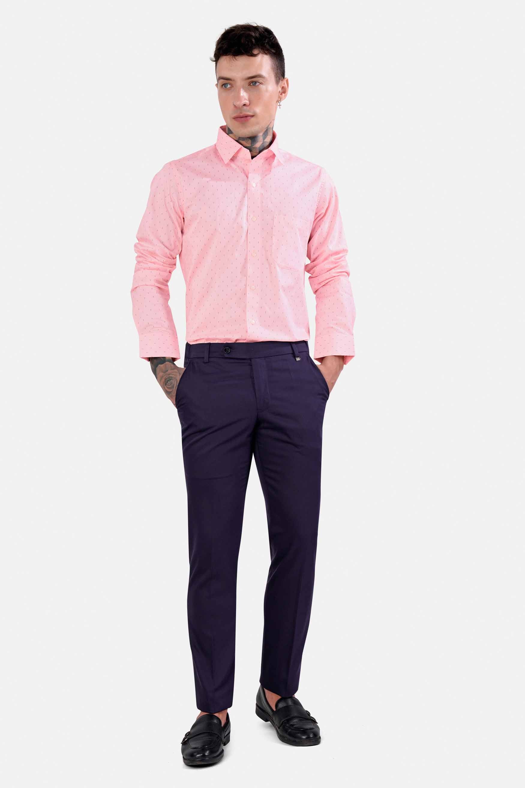 Thistle Pink Printed Twill Premium Cotton Shirt