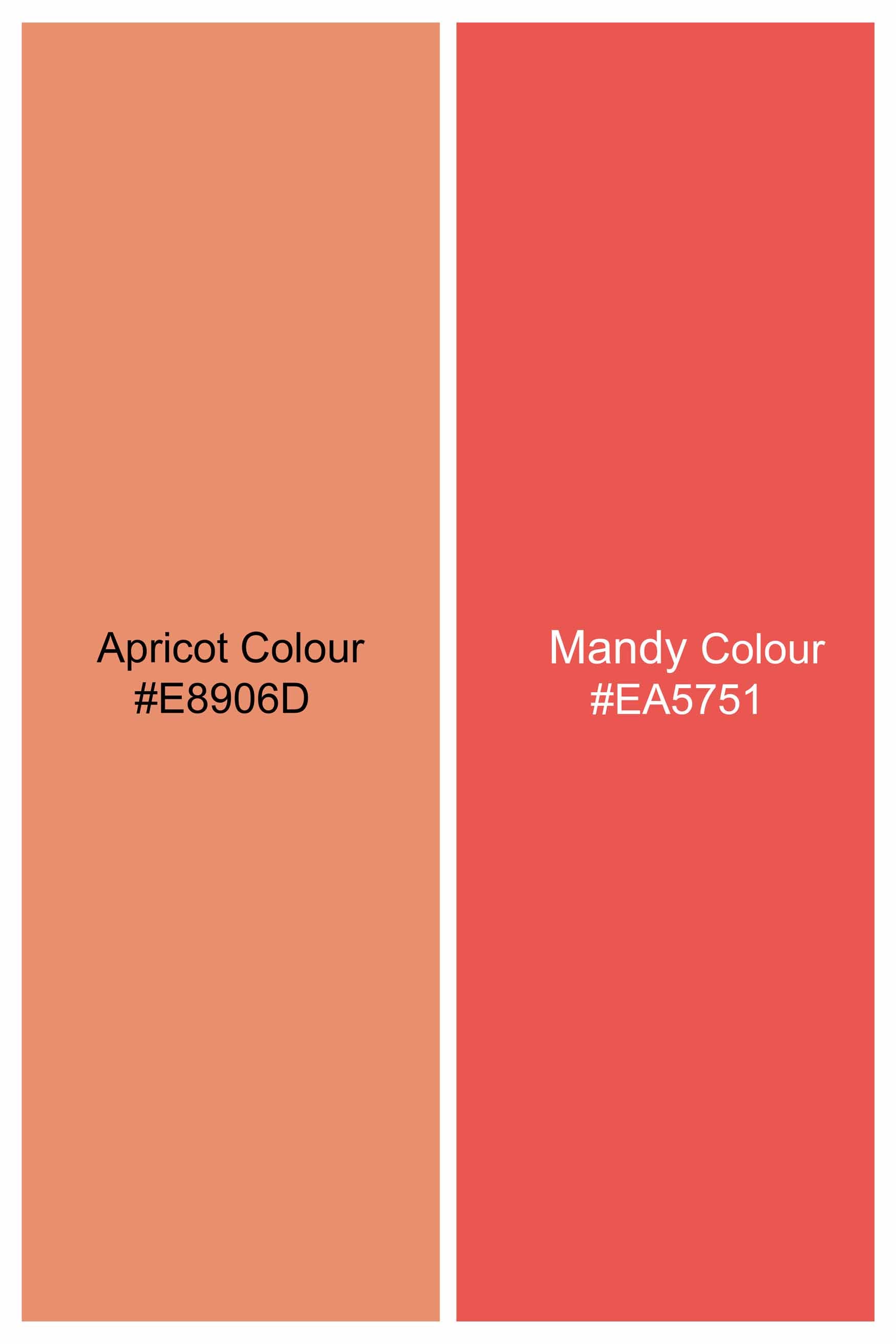 Apricot Brown and Mandy Pink Jacquard Textured Premium Giza Cotton Shirt