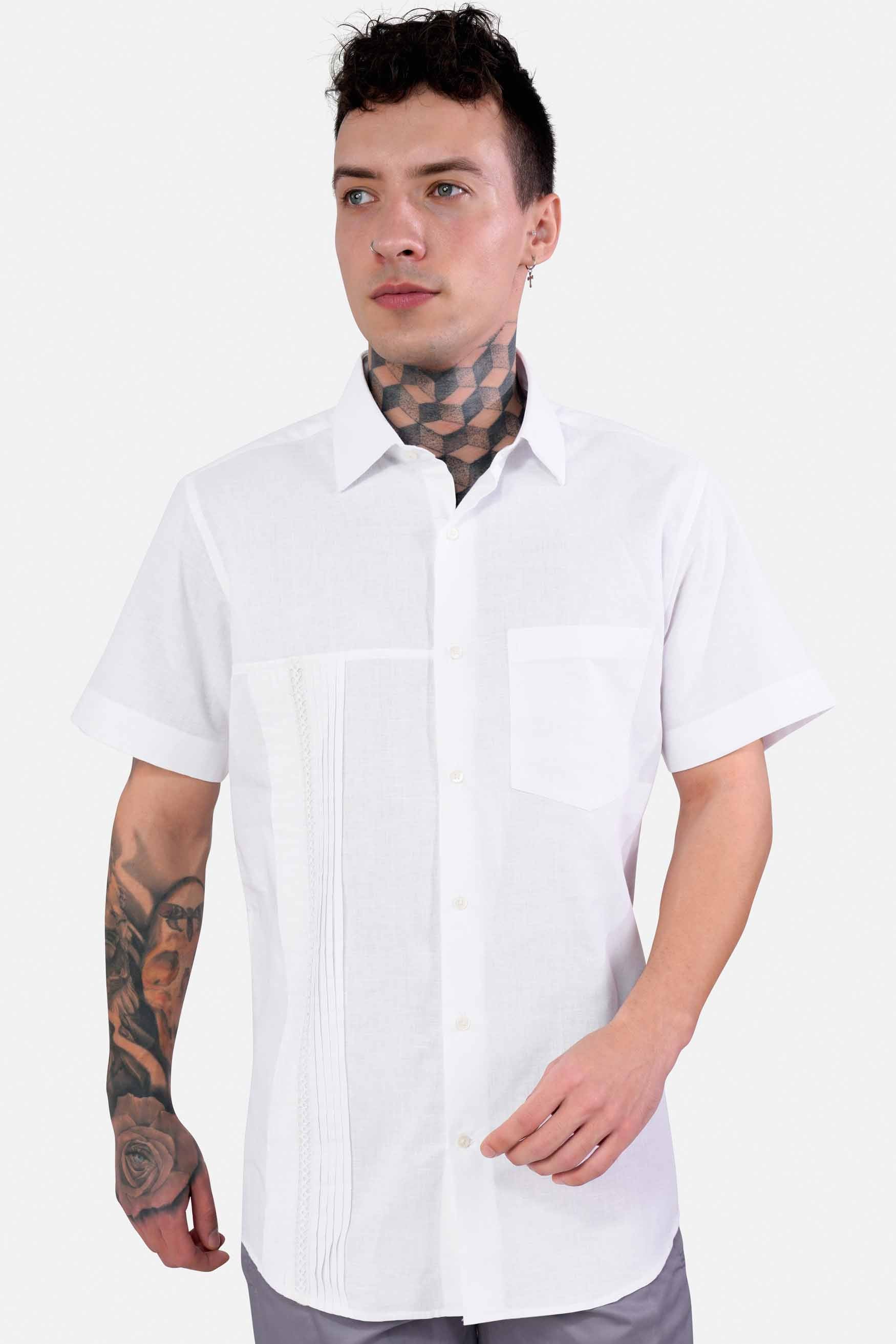 Bright White Luxurious Linen Designer Shirt