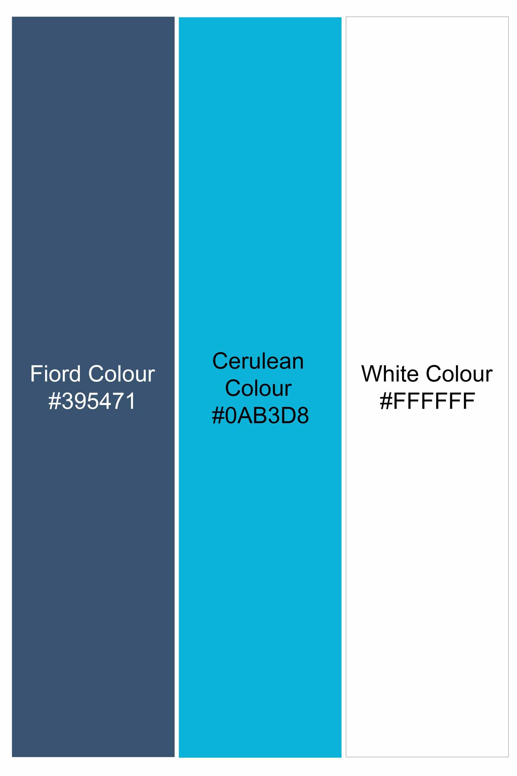 Fiord Blue and Cerulean Blue Striped Indigo Denim Shirt