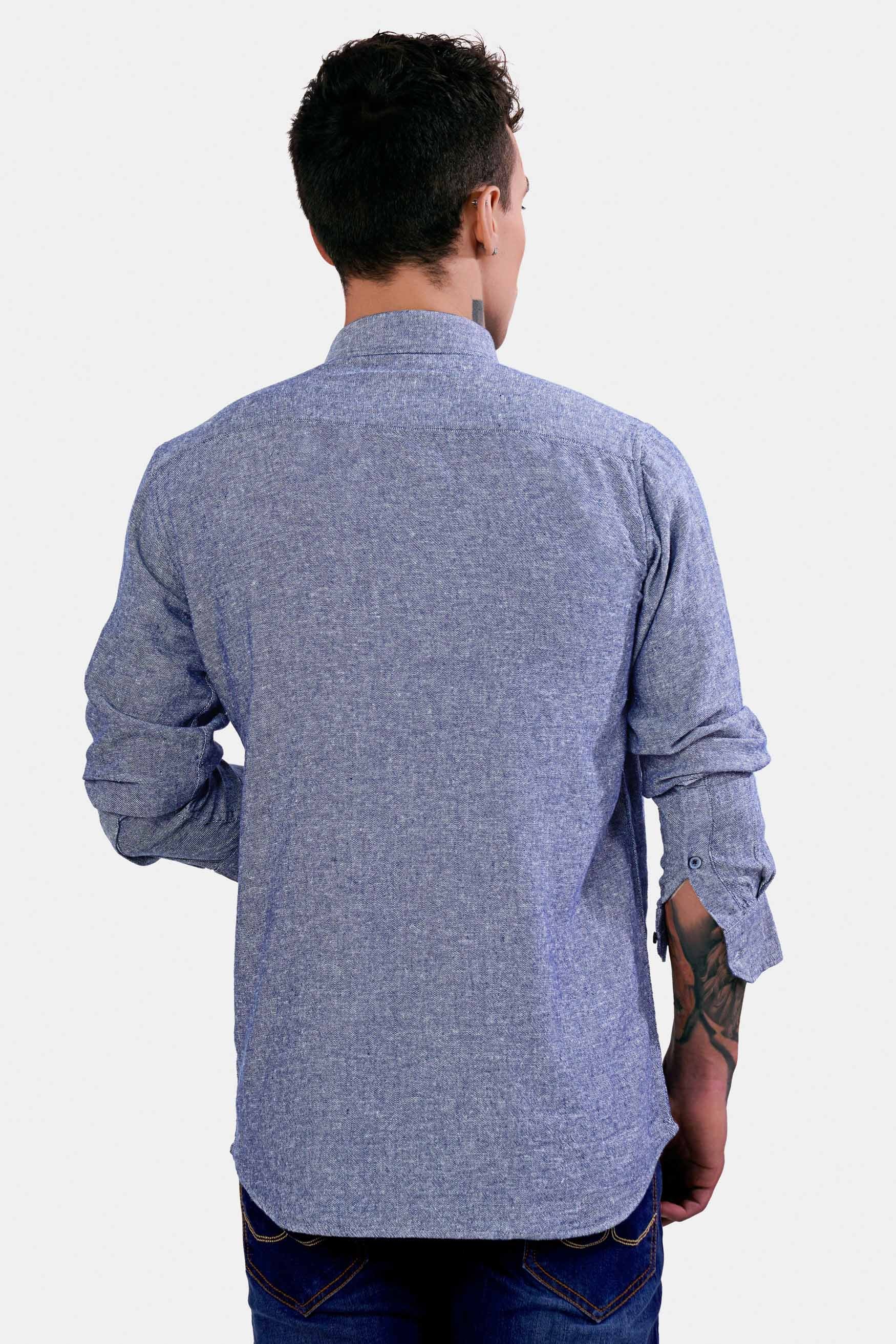 Hoki Blue Luxurious Linen Button Down Shirt