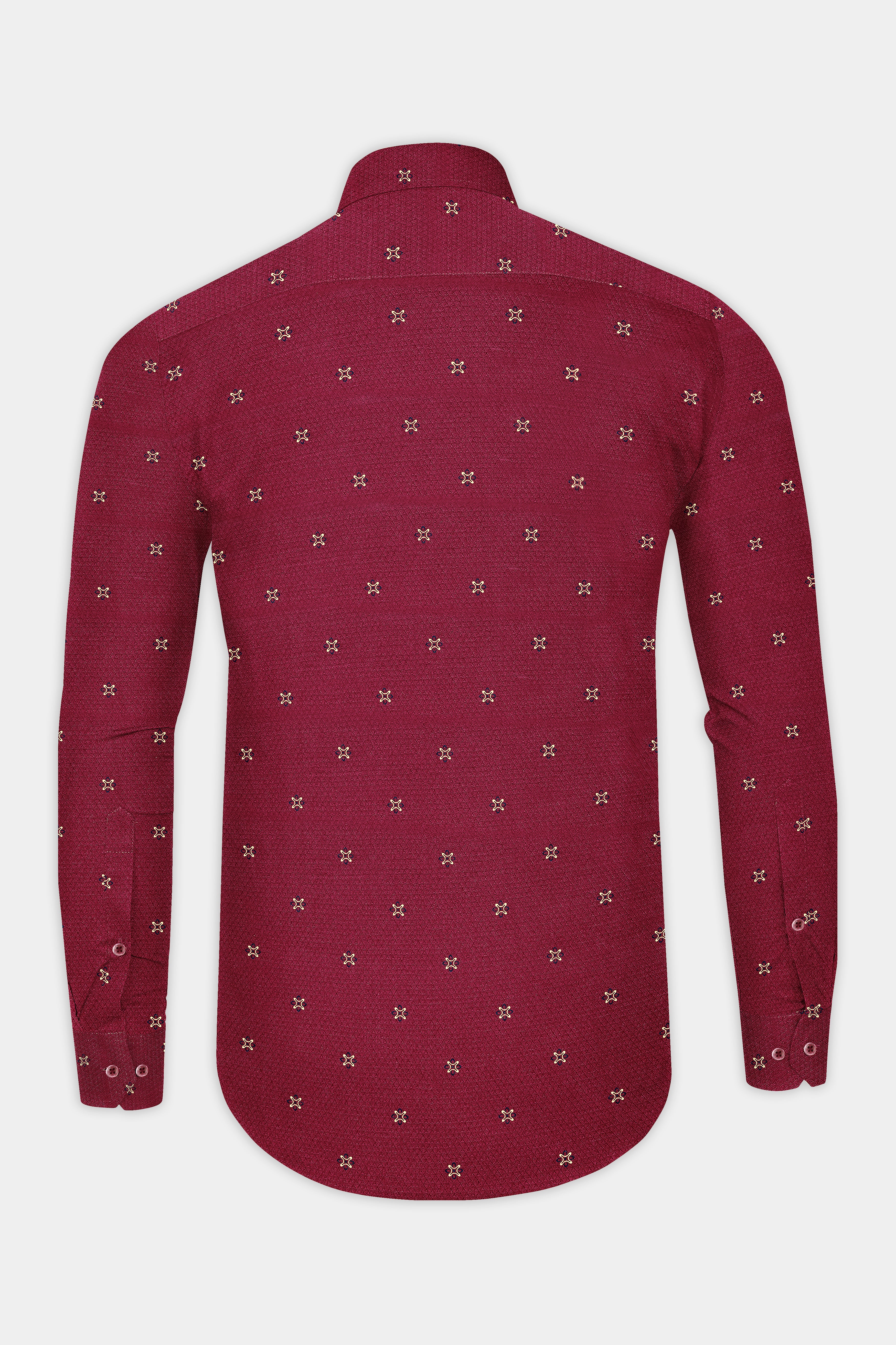 Burgundy Maroon Dobby Textured Premium Giza Cotton Shirt Burgundy Maroon Dobby Textured Premium Giza Cotton Shirt