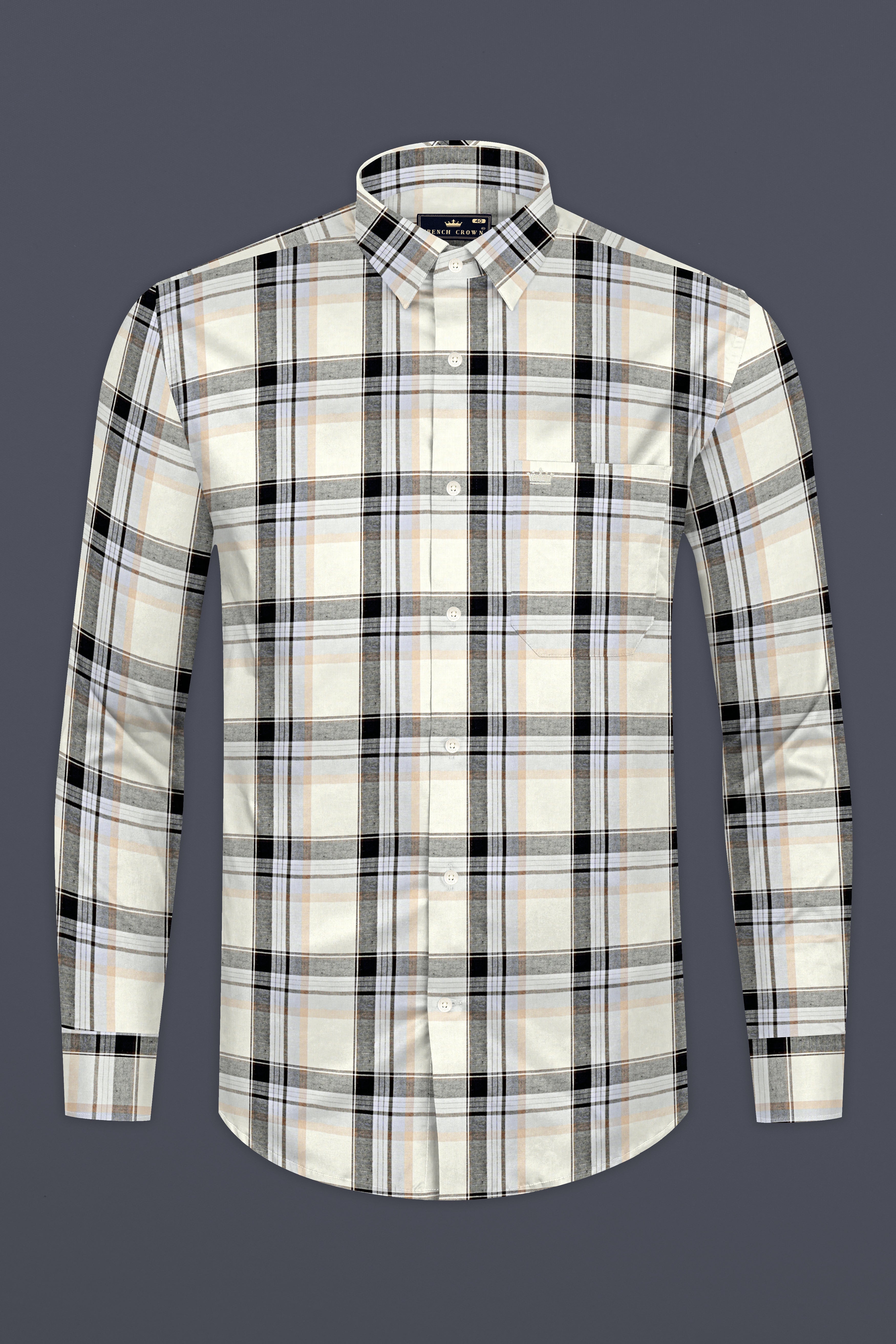 Westar Green and Black Twill Plaid Premium Cotton Shirt