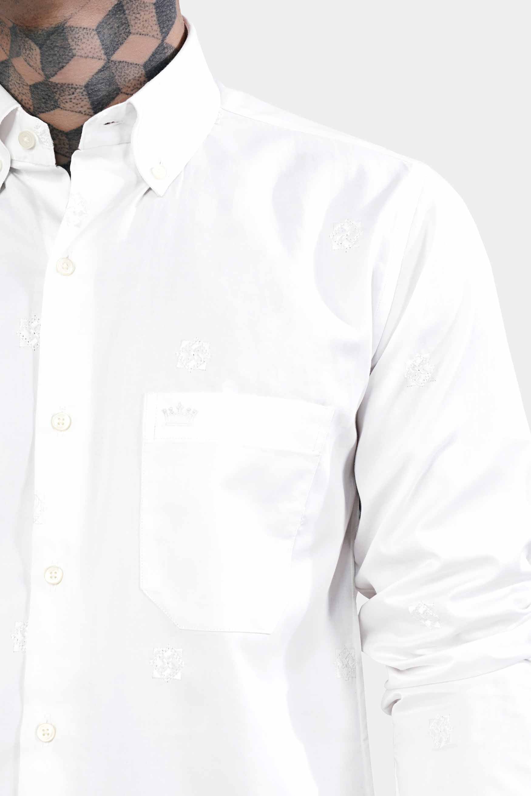 Bright White Subtle Sheen Super Soft Premium Cotton Shirt