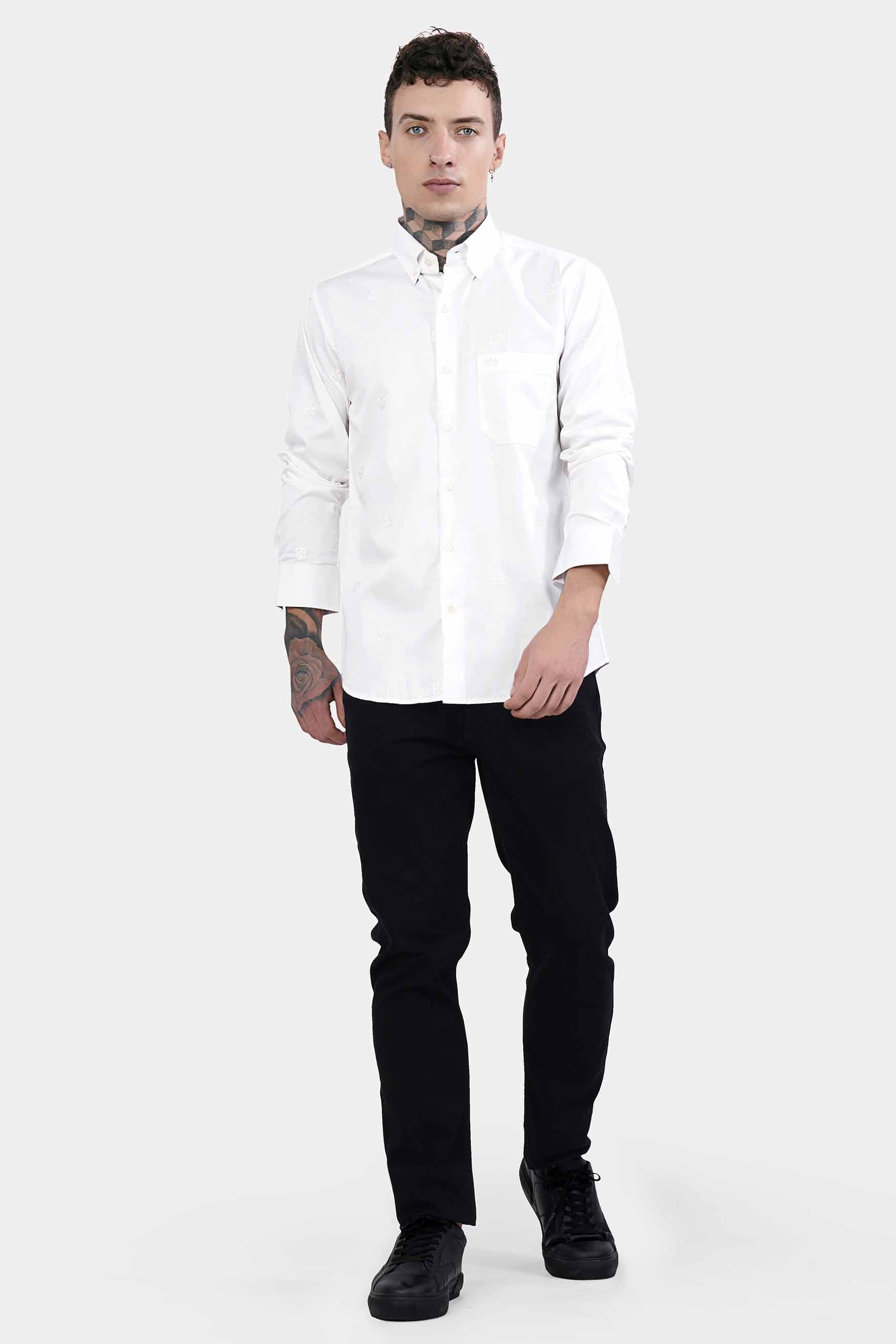 Bright White Subtle Sheen Super Soft Premium Cotton Shirt