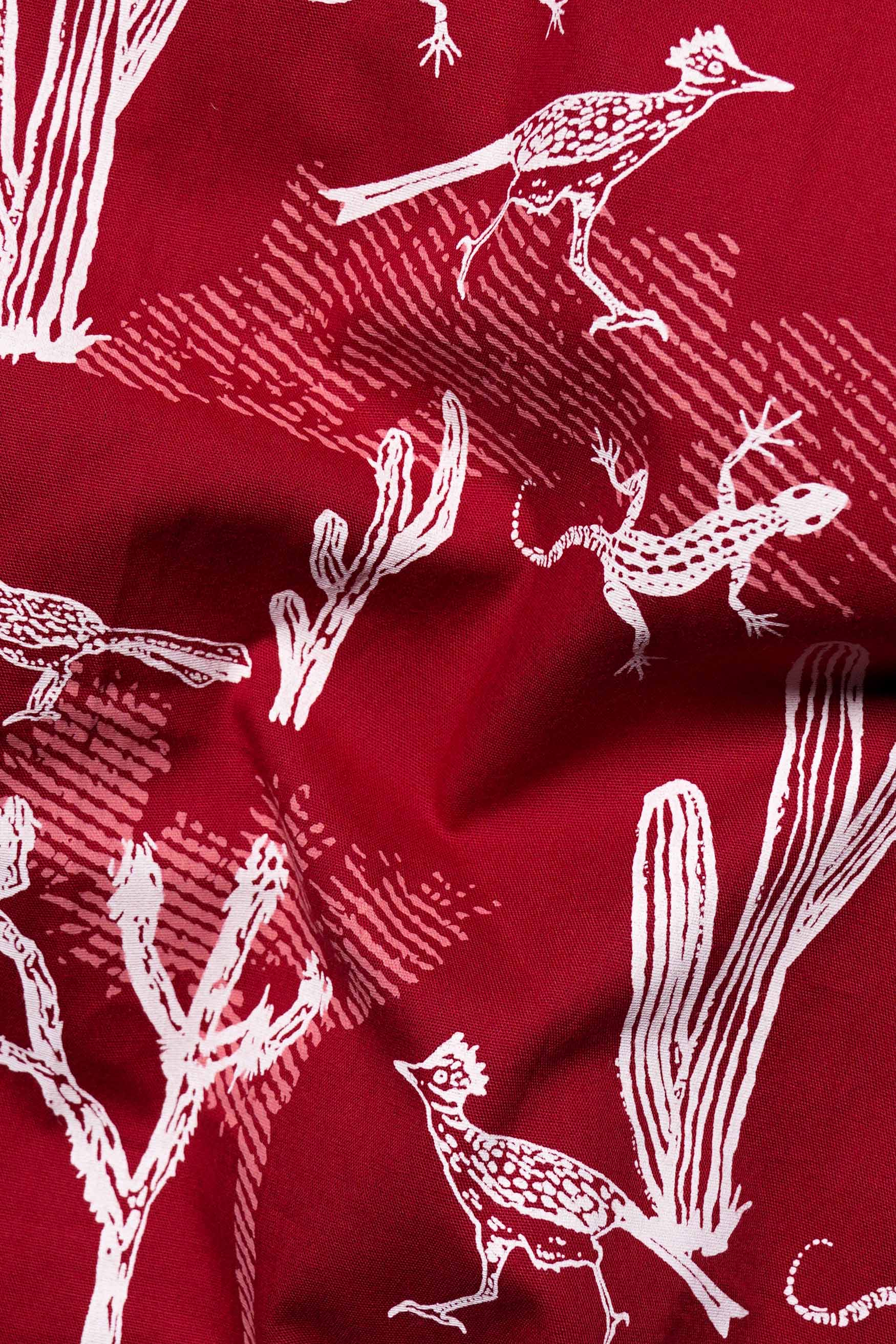Monarch Red and Bright White Animal Printed Premium Cotton Shirt 11442-RD-38, 11442-RD-H-38, 11442-RD-39, 11442-RD-H-39, 11442-RD-40, 11442-RD-H-40, 11442-RD-42, 11442-RD-H-42, 11442-RD-44, 11442-RD-H-44, 11442-RD-46, 11442-RD-H-46, 11442-RD-48, 11442-RD-H-48, 11442-RD-50, 11442-RD-H-50, 11442-RD-52, 11442-RD-H-52